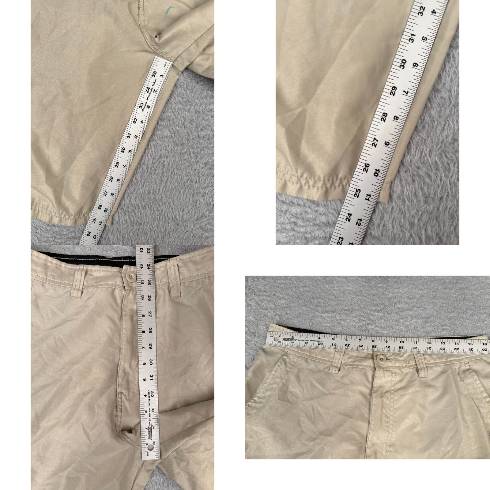 Burnside Burnside Men Cargo Shorts 32 Beige Polyester Blend Casual Beach 32x11 Vintage No Size US 32 / EU 48 - 8 Thumbnail