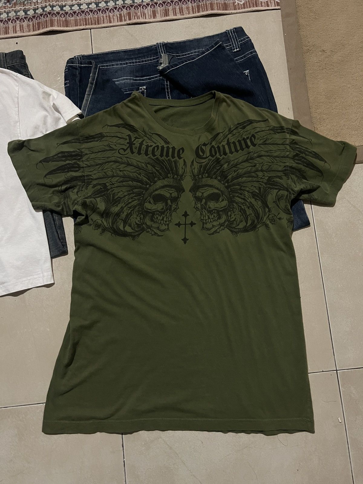 Affliction × Ed Hardy × Southpole Y2K Xtreme Couture Skull and Cross Tee Size US L / EU 52-54 / 3 - 1 Thumbnail