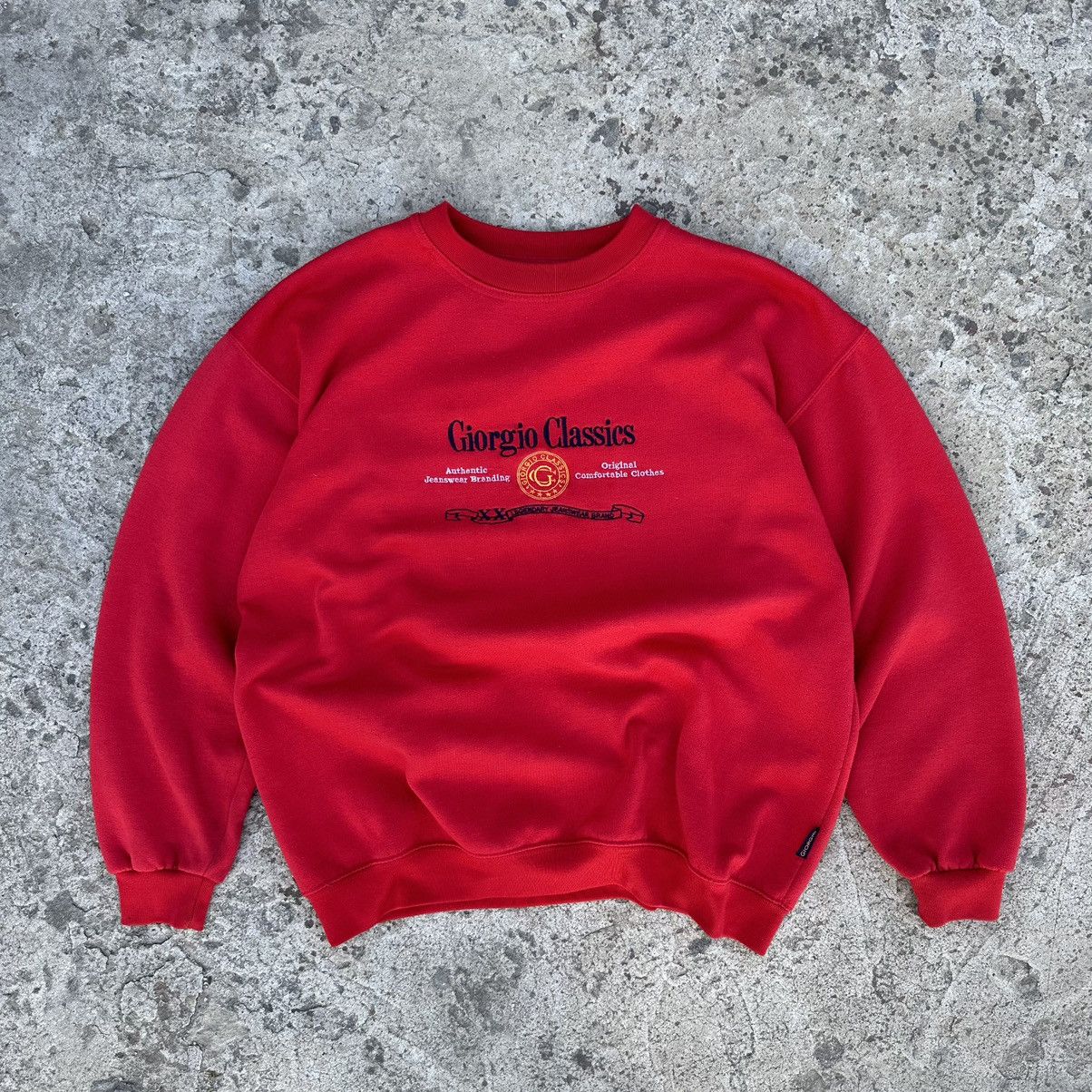 Designer × Vintage Vintage Giorgio Classic Sweatshirt Big Logo Style USA Fitted Size US L / EU 52-54 / 3 - 1 Thumbnail