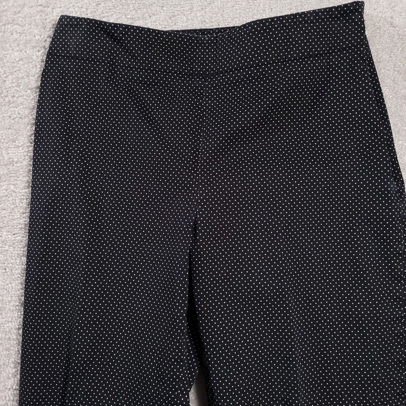 Talbots Talbots Heritage Slim Leg Side Zipper Ankle Dress Pants Womens 6 Black Polka Dot Size 28" / US 6 / IT 42 - 3 Thumbnail
