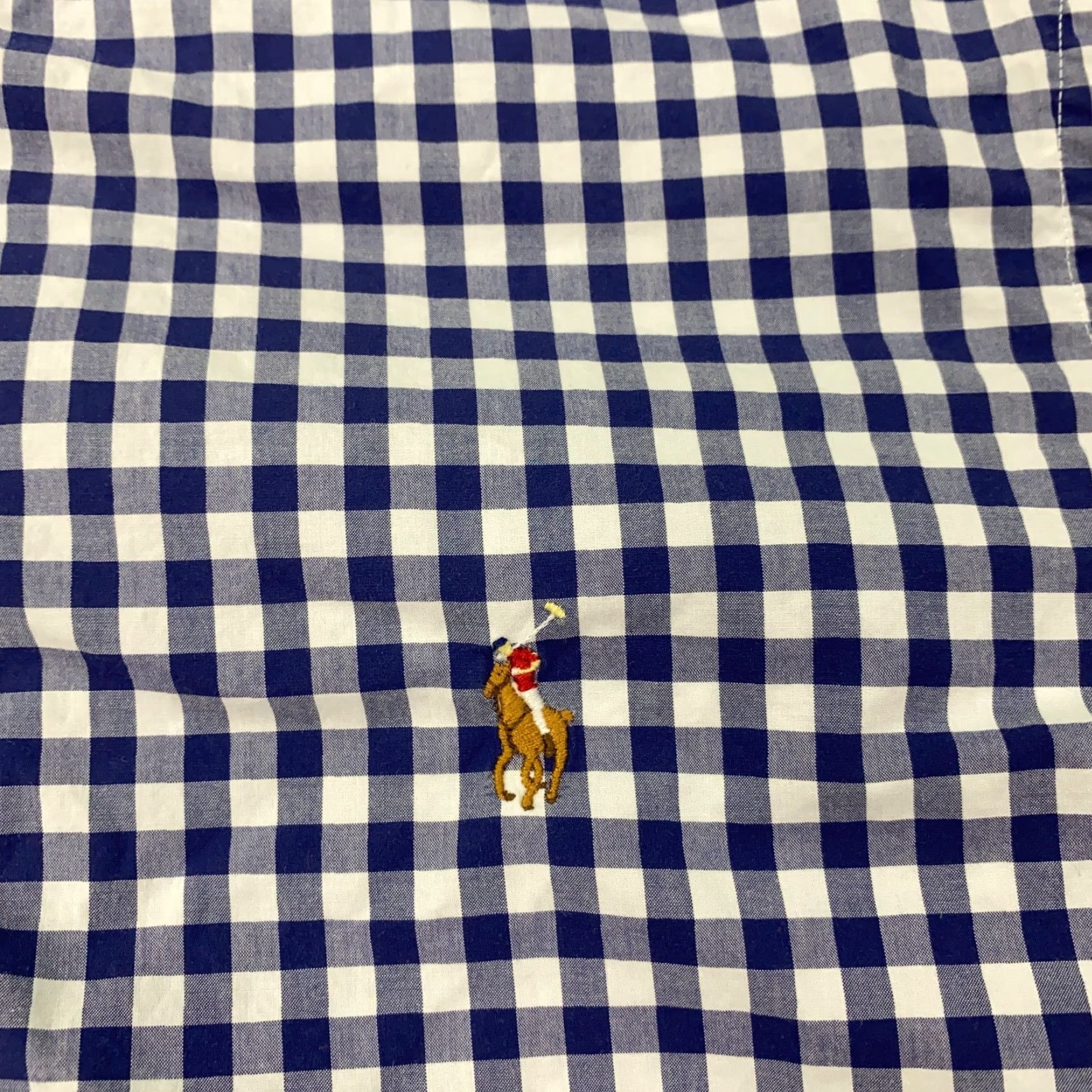 Ralph Lauren VINTAGE Ralph Lauren Classic Fit Shirt XL Blue/White Check Button-Down Short Sleeve Mens Polo Pony 90s Size US XL / EU 56 / 4 - 3 Thumbnail