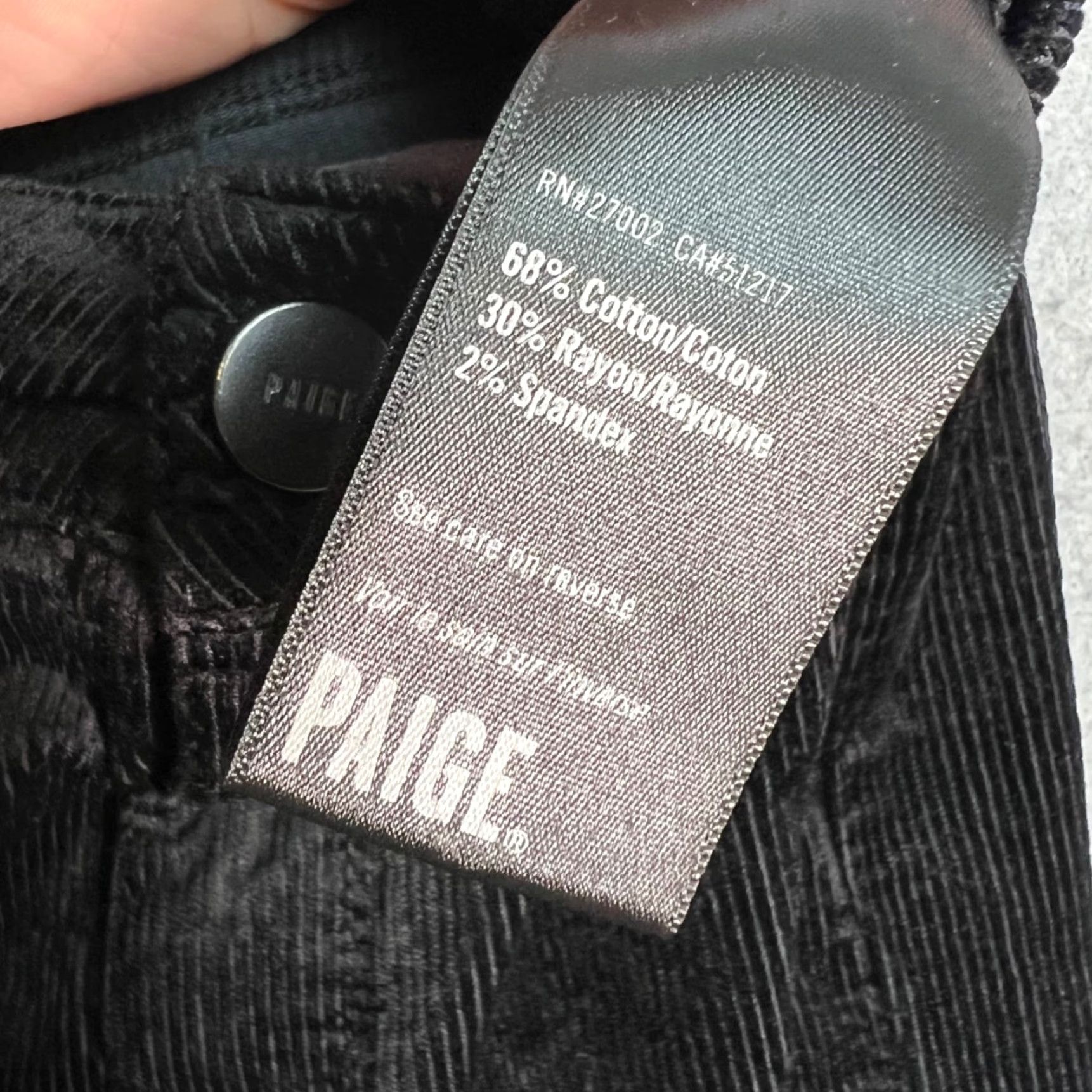 Paige Paige Womens Pants Black Corduroy High-Rise Straight Inseam 27 in Regular 26 New title Size 26" / US 2 / IT 38 - 4 Thumbnail