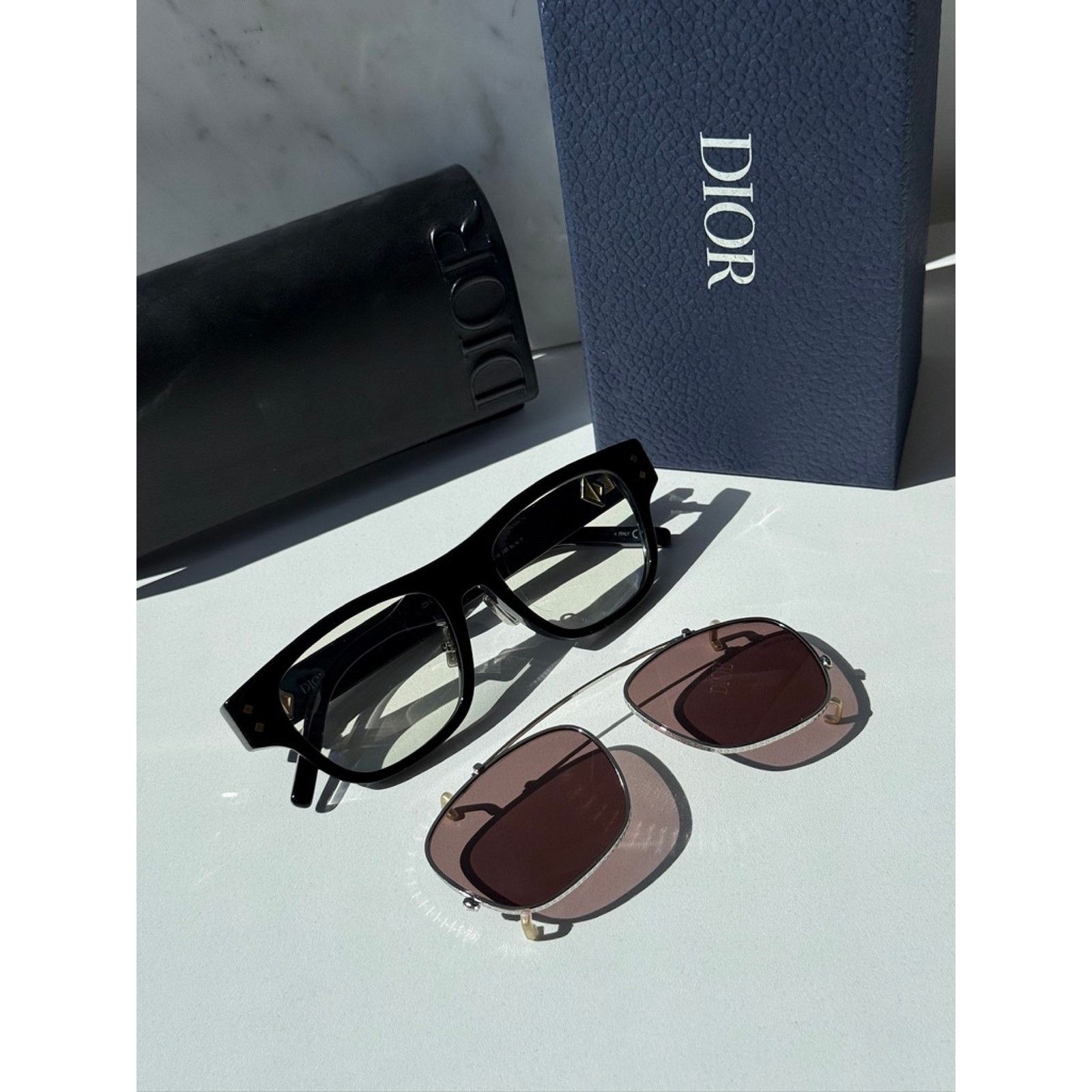 Dior NEW Dior CD DiamondO S10I Clip On Frames in Black $720 Size ONE SIZE - 5 Thumbnail