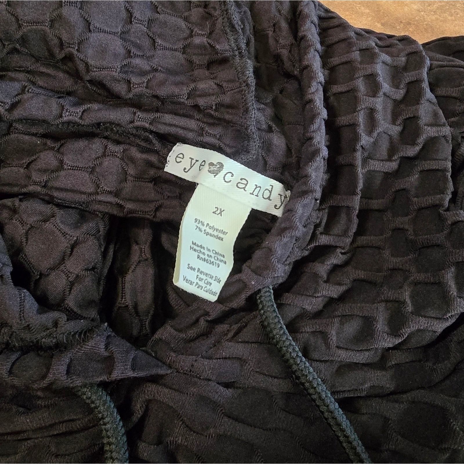 Other Black Textured | EYE CANDY | Athletic Hoodie Size XXL / US 16-18 / IT 52-54 - 3 Thumbnail