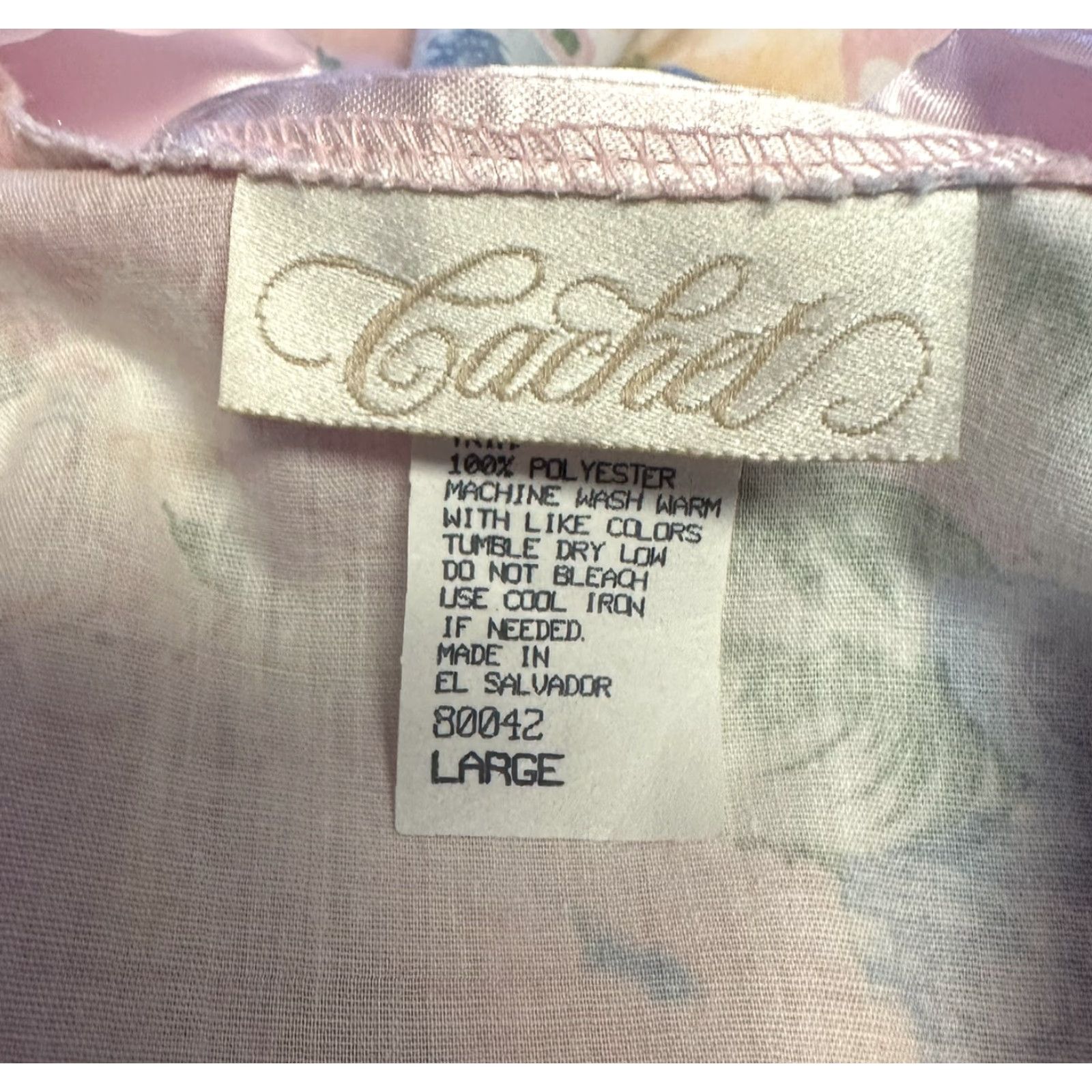 Vintage VINTAGE Art Deco Silky Satin Pretty Pink Romantic Floral Robe L Size Size ONE SIZE - 7 Thumbnail