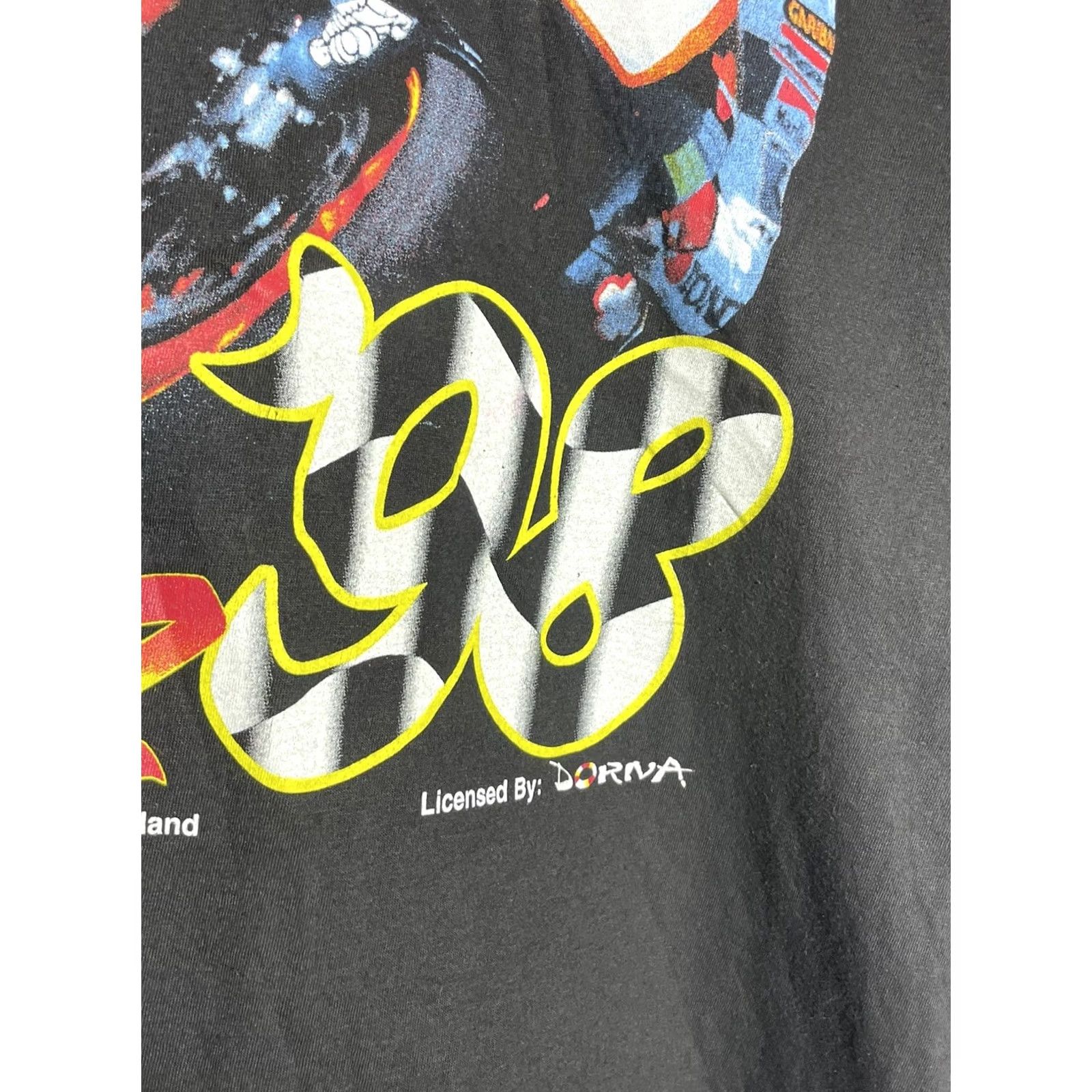 Vintage VINTAGE Grand Prix De Espana Jerez Racing Motorcycle World Champion 1998 T-Shirt Mens Black Cotton Short Sleeve Crew Neck L Regular Logo Size US L / EU 52-54 / 3 - 4 Thumbnail