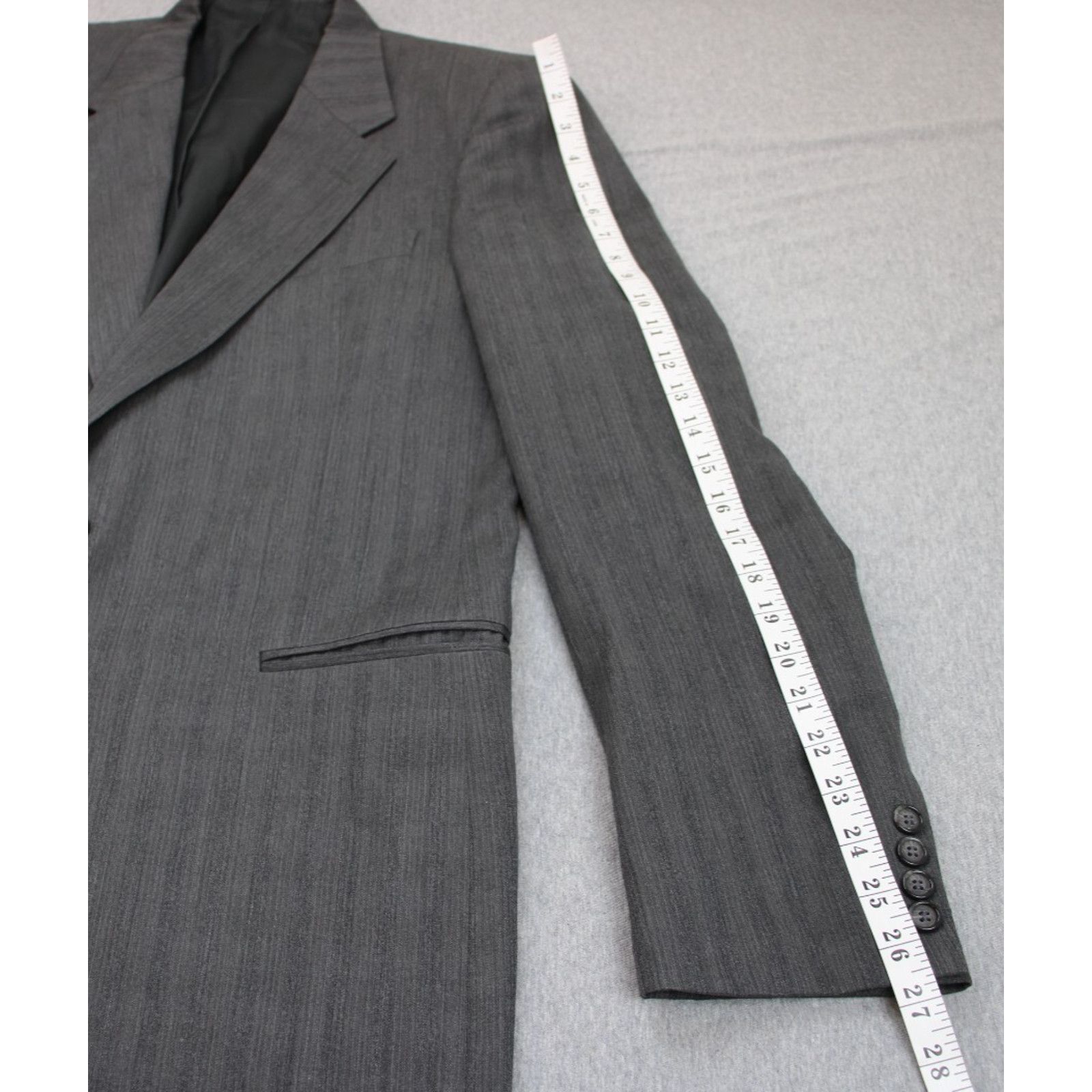 Calvin Klein Calvin Klein Blazer Mens Size 42 L Gray Striped 2 Button Size 42L - 10 Thumbnail