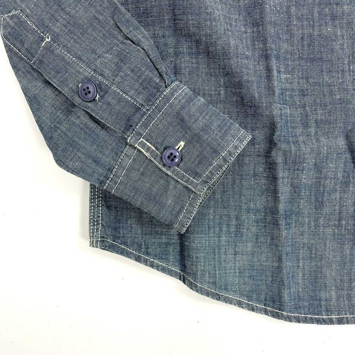 Japanese Brand Vintage Houston Military USN Chambray Pocket Denim Shirt Size US M / EU 48-50 / 2 - 8 Thumbnail