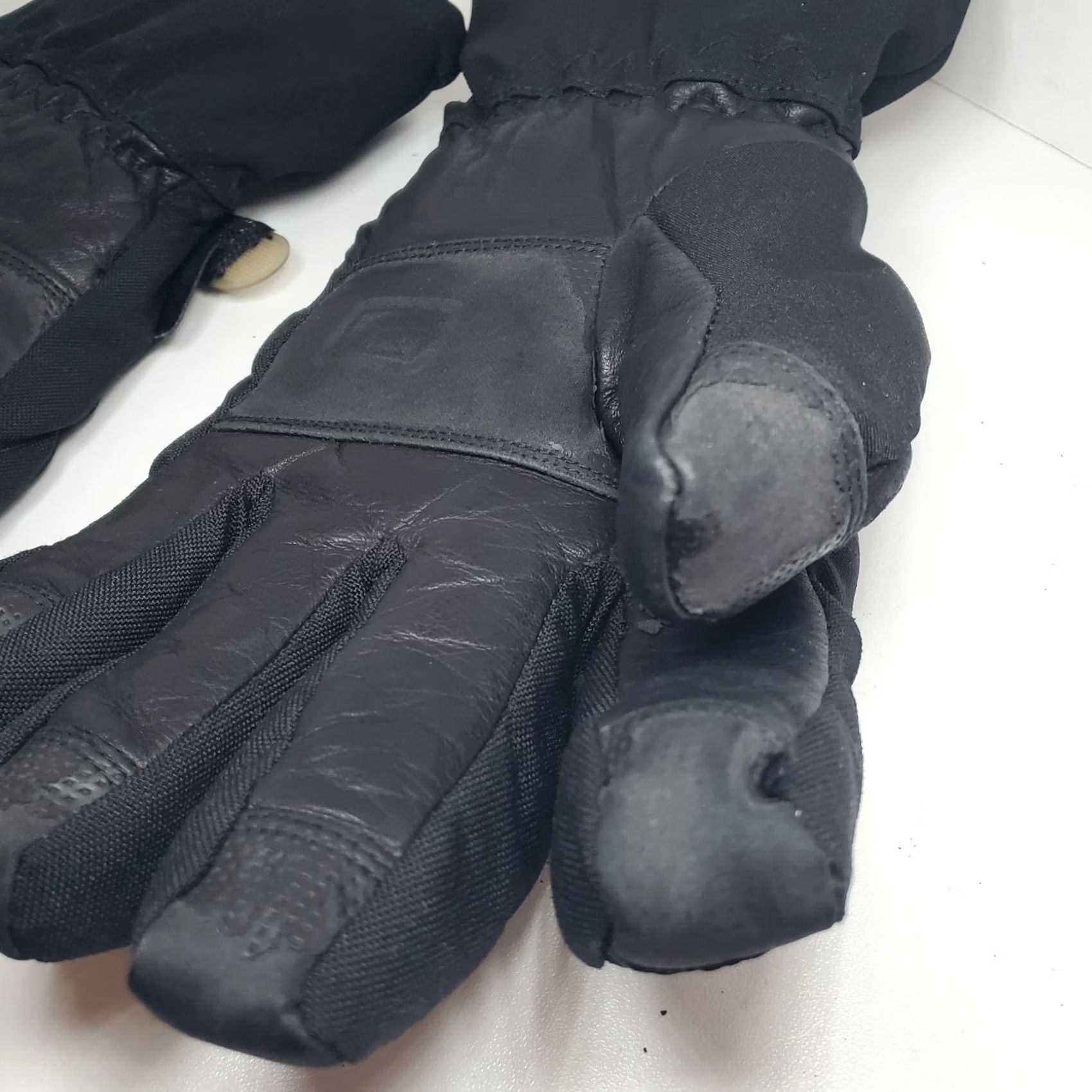 Vintage Scott Winter Gloves Sheepskin Lined Black Adjustable Sz Sm Size ONE SIZE - 6 Thumbnail