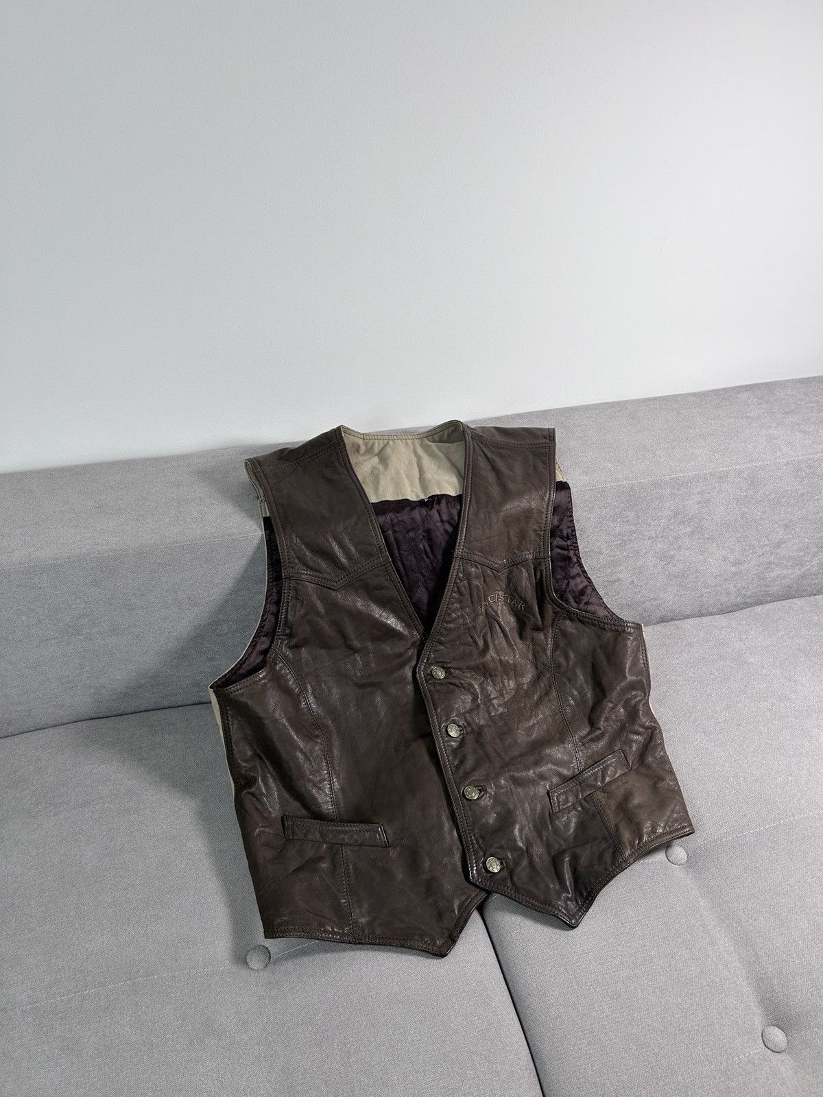 Vintage Vintage Western Leather Vest 90's Size US L / EU 52-54 / 3 - 2 Thumbnail