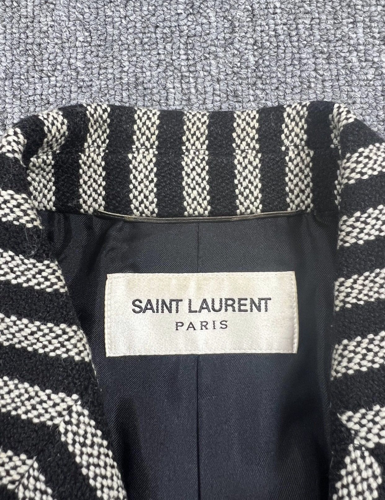 Saint Laurent Paris × Yves Saint Laurent Saint Laurent slp 14fw Chester striped coat 2409-Nextarrow Size US XS / EU 42 / 0 - 3 Thumbnail