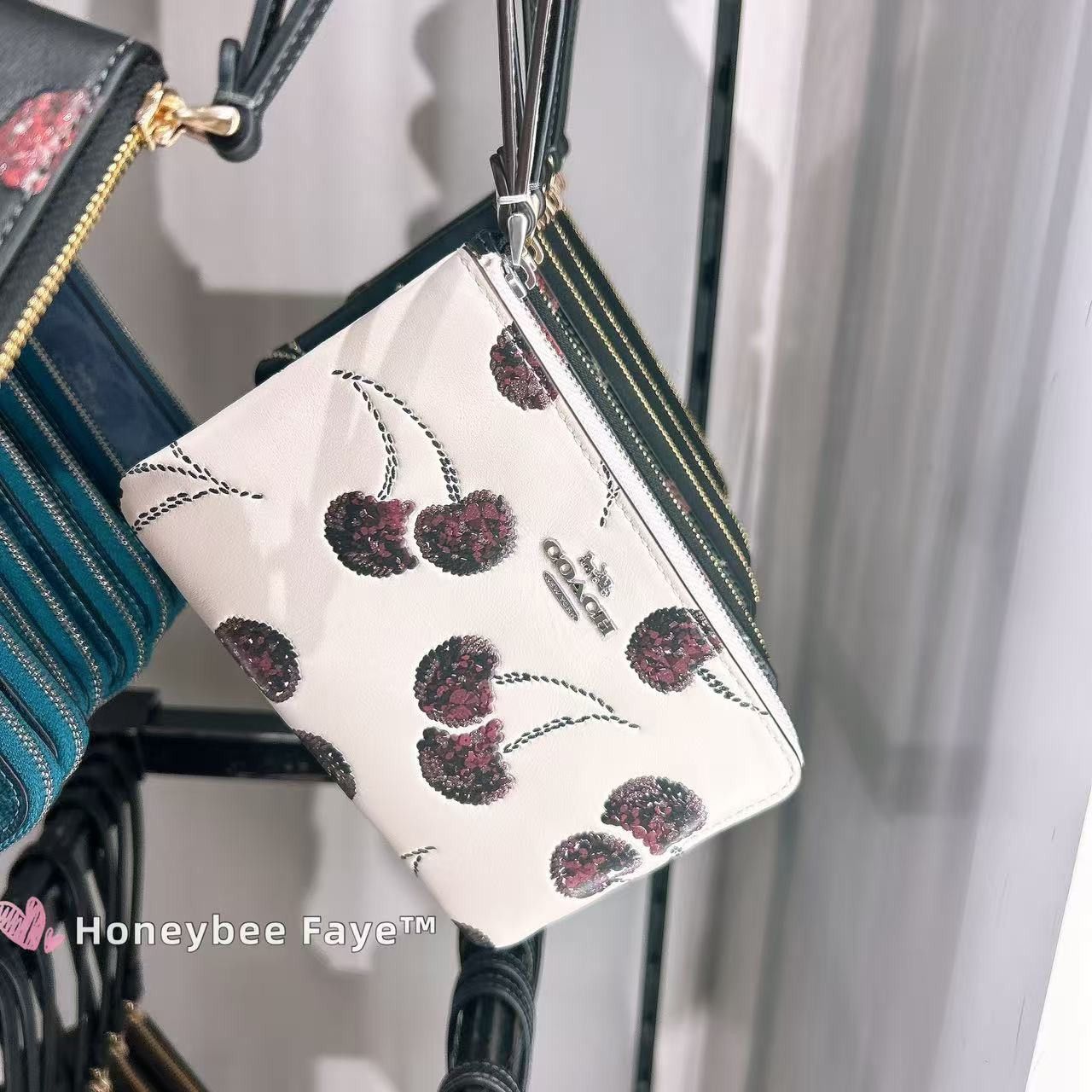 Coach NWT Coach Corner Zip Wristlet With Cherry Print CDF05 Size ONE SIZE - 3 Thumbnail