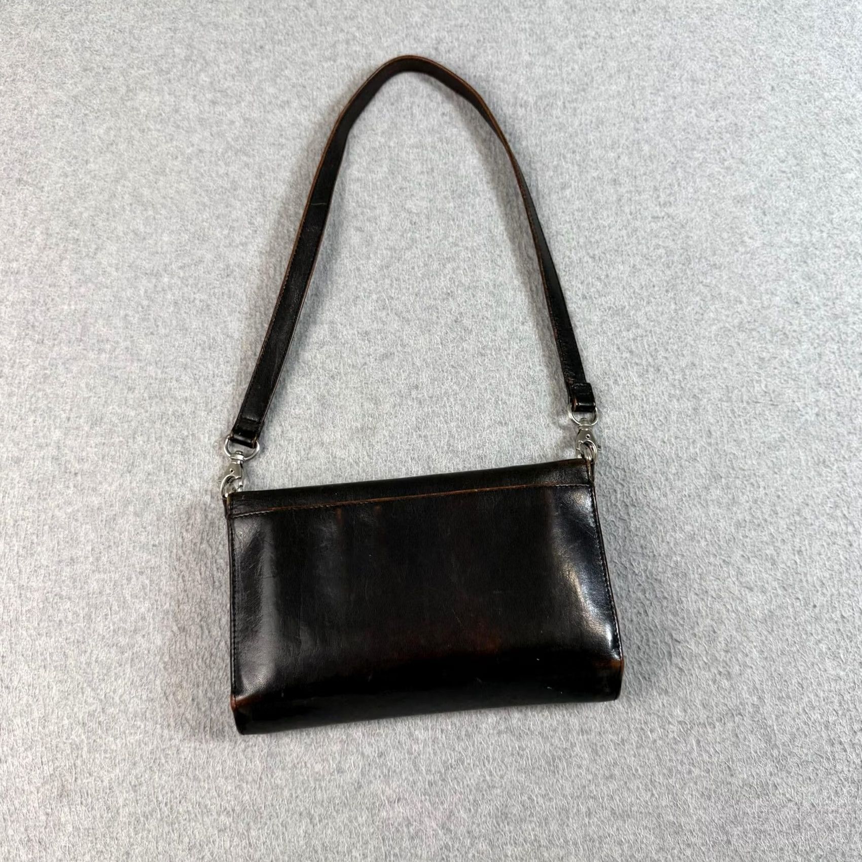Vintage VINTAGE Hobo International Purse Bag Womens Small Black Leather Organizer Handbag READ Size ONE SIZE - 2 Thumbnail