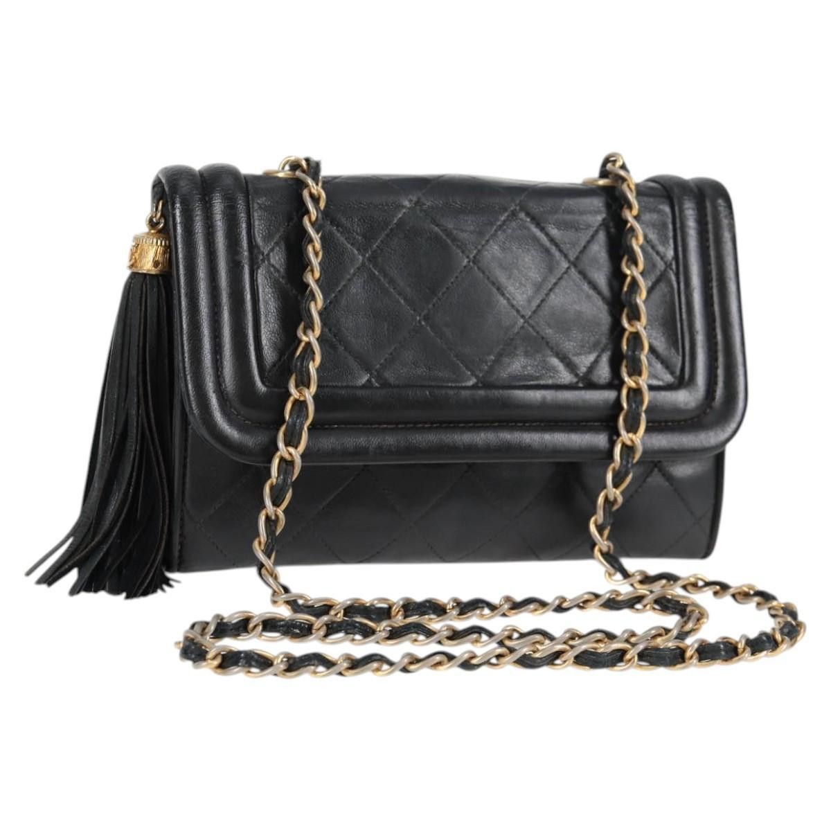 Chanel Chanel Vintage Tassel Flap Bag Leather Size ONE SIZE - 1 Thumbnail