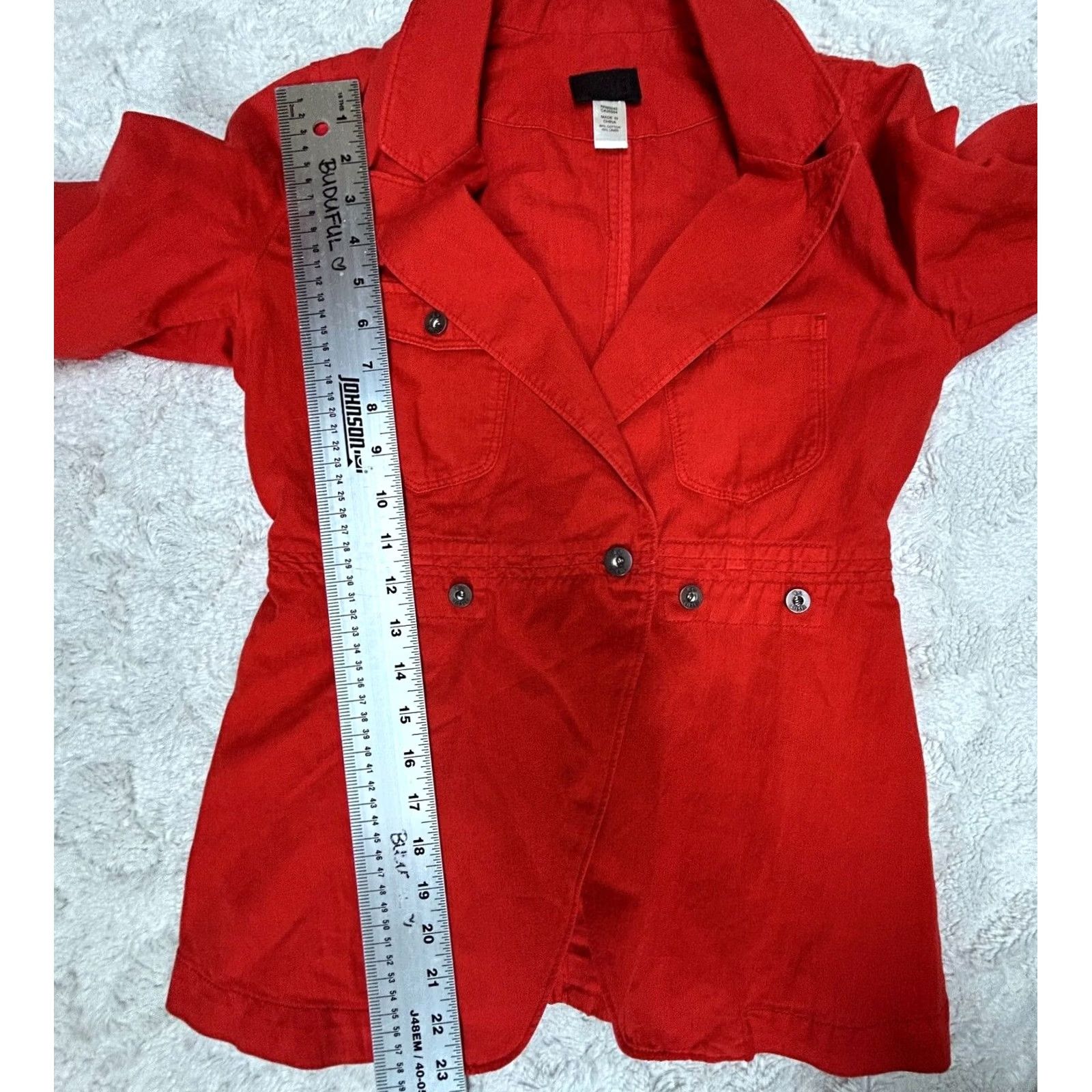 Diesel Diesel Jacket Blazer G-Bott Red Lightweight Notch Collar Linen Blend XXS Women Jacket Blazer, Regular Fit, Long Sleeve, Casual, Vintage: No Size XXS / US 00 / IT 34 - 7 Thumbnail