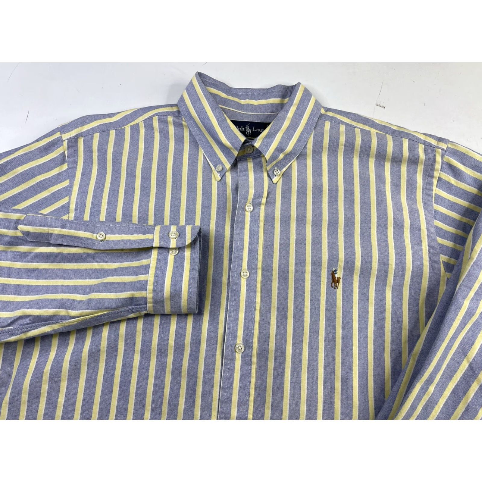 Polo Ralph Lauren Polo Ralph Lauren Dress Shirt Striped Oxford Long Sleeve Button-Up 17 34/35 Men Size 46R - 2 Thumbnail