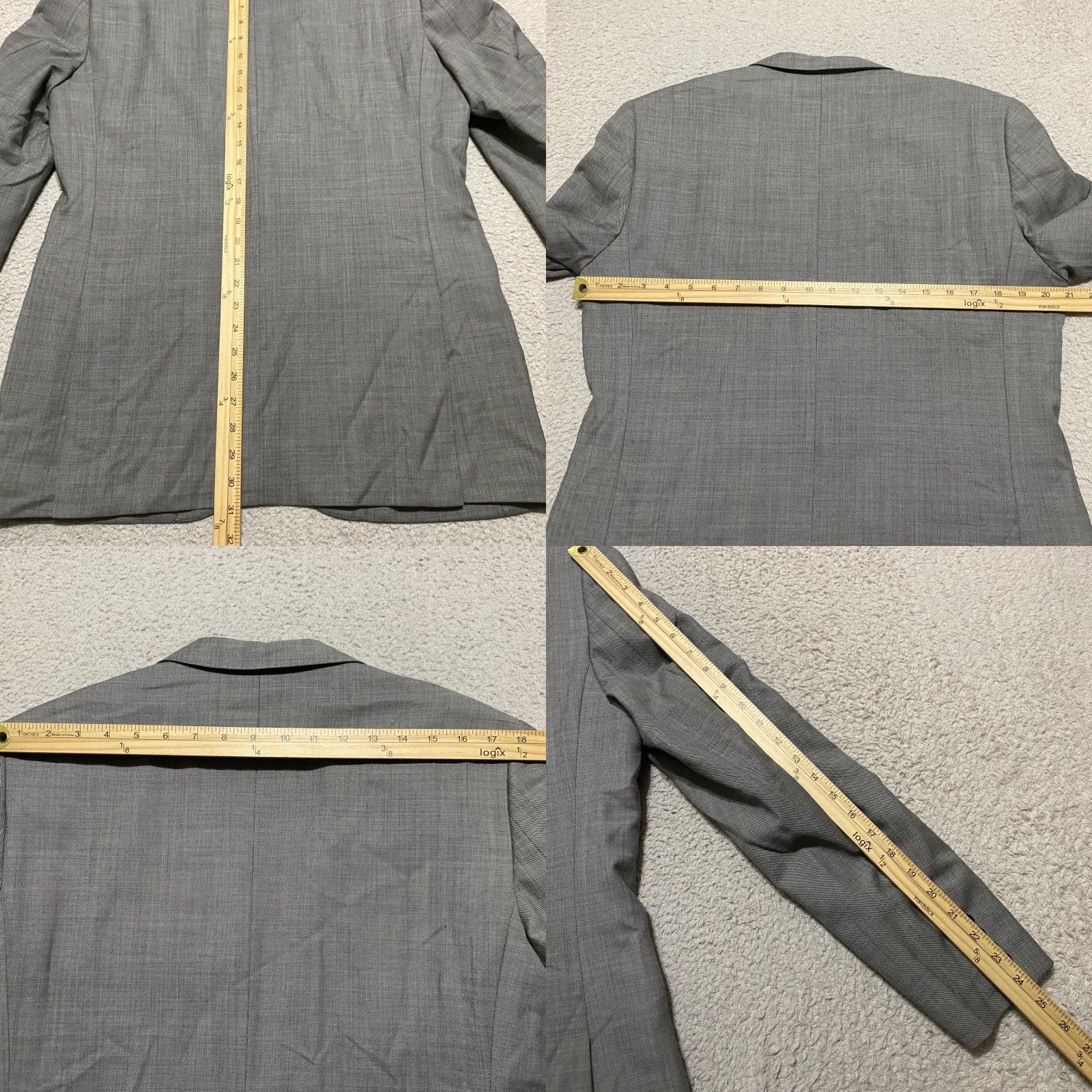 J.Crew J.CREW Blazer Mens 40R Wool Gray Tollegno 1900 Italy 2 Button Notch Lapel Double-Vented Regular Front Flat 2 Piece Vintage? No Size 40R - 9 Thumbnail
