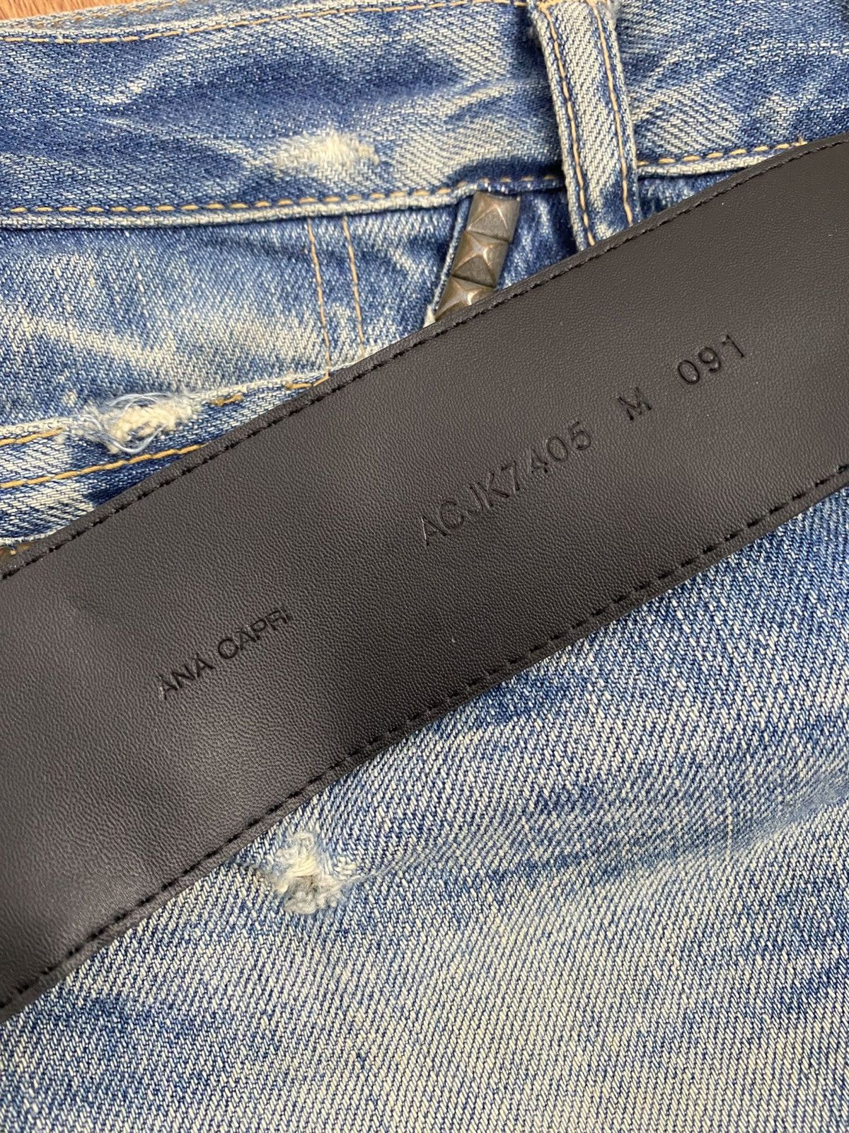 If Six Was Nine × Japanese Brand × Le Grande Bleu (L.G.B.) Black alligator belt Size ONE SIZE - 5 Thumbnail