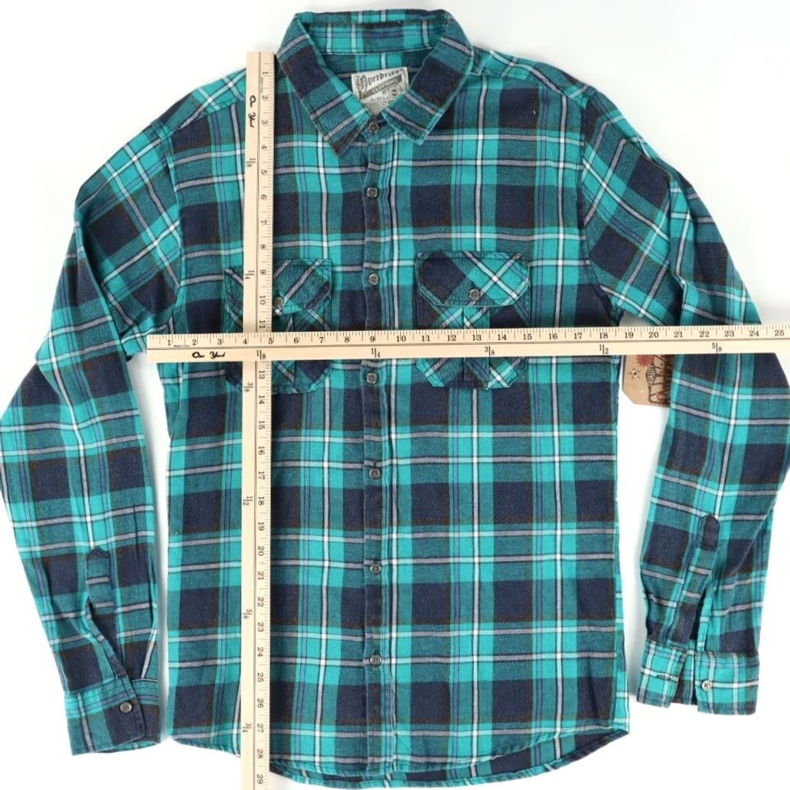 Vintage Overdrive Lightweight Flannel Cotton Plaid Shirt Green Men's M Size US M / EU 48-50 / 2 - 3 Thumbnail