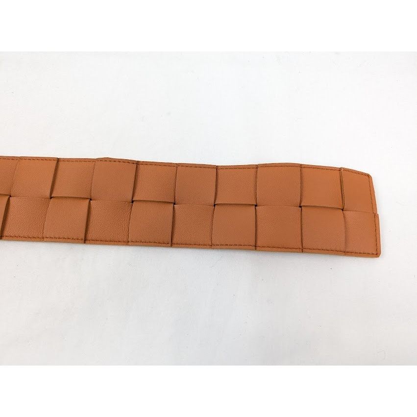 Bottega Veneta o1rshd1 Size: 85 / Intreccio Cintura Suede Belt in Clay/Gold Size ONE SIZE - 6 Thumbnail