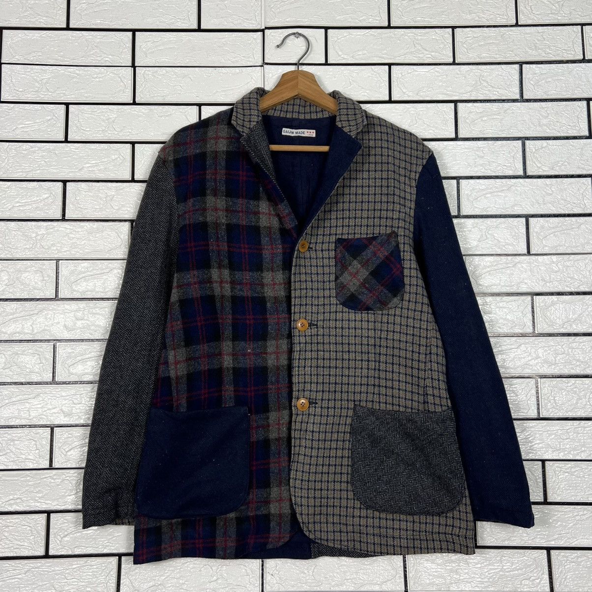 Japanese Brand GAIJIN MADE Hyrbid Pattern Checked Casual Jacket #4160-C190 Size US L / EU 52-54 / 3 - 1 Thumbnail