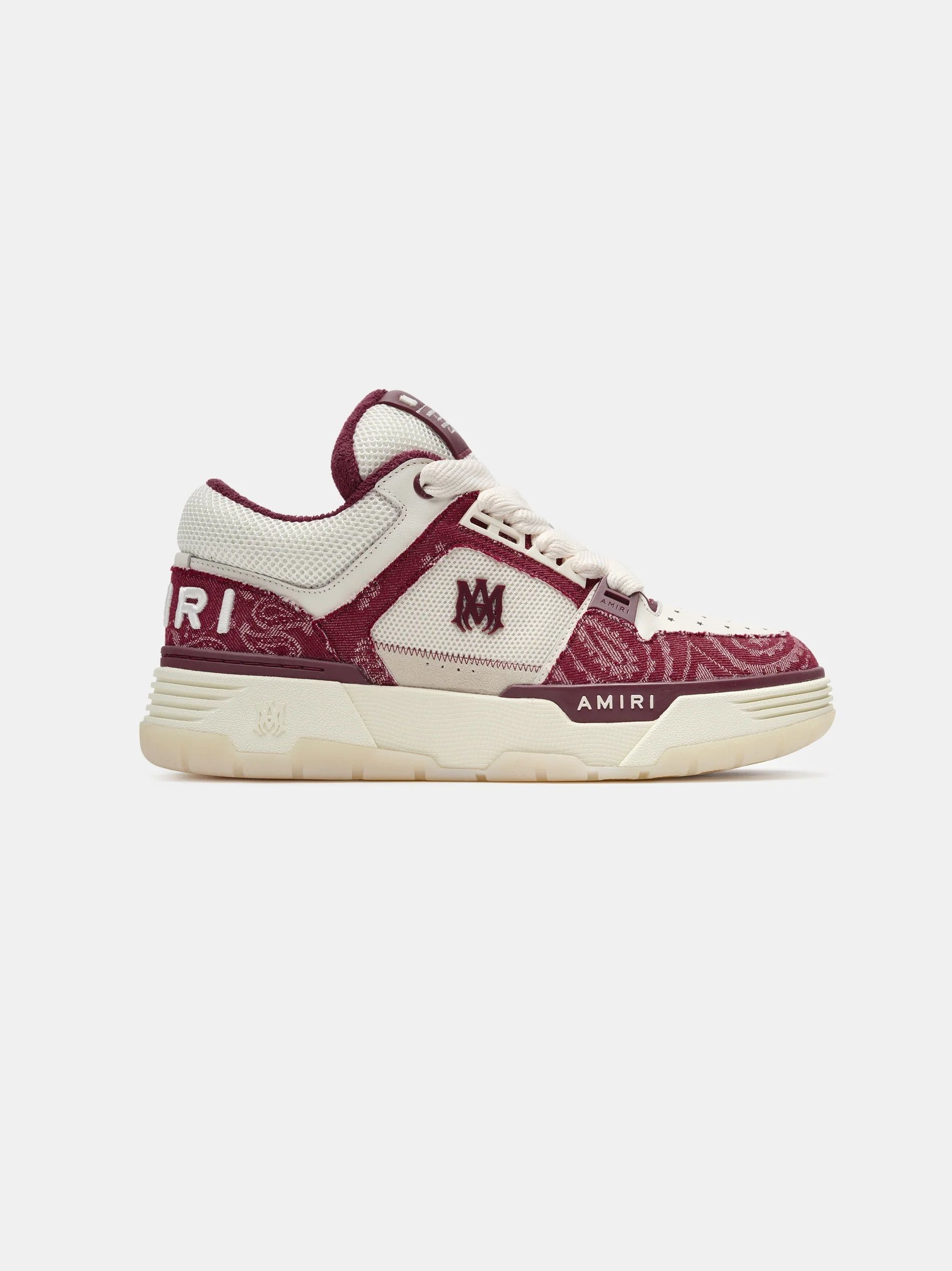 Amiri o1s1wg110925 Bandana Denim MA-1 Sneakers in Burgundy/White Size US 9 / EU 42 - 1 Thumbnail