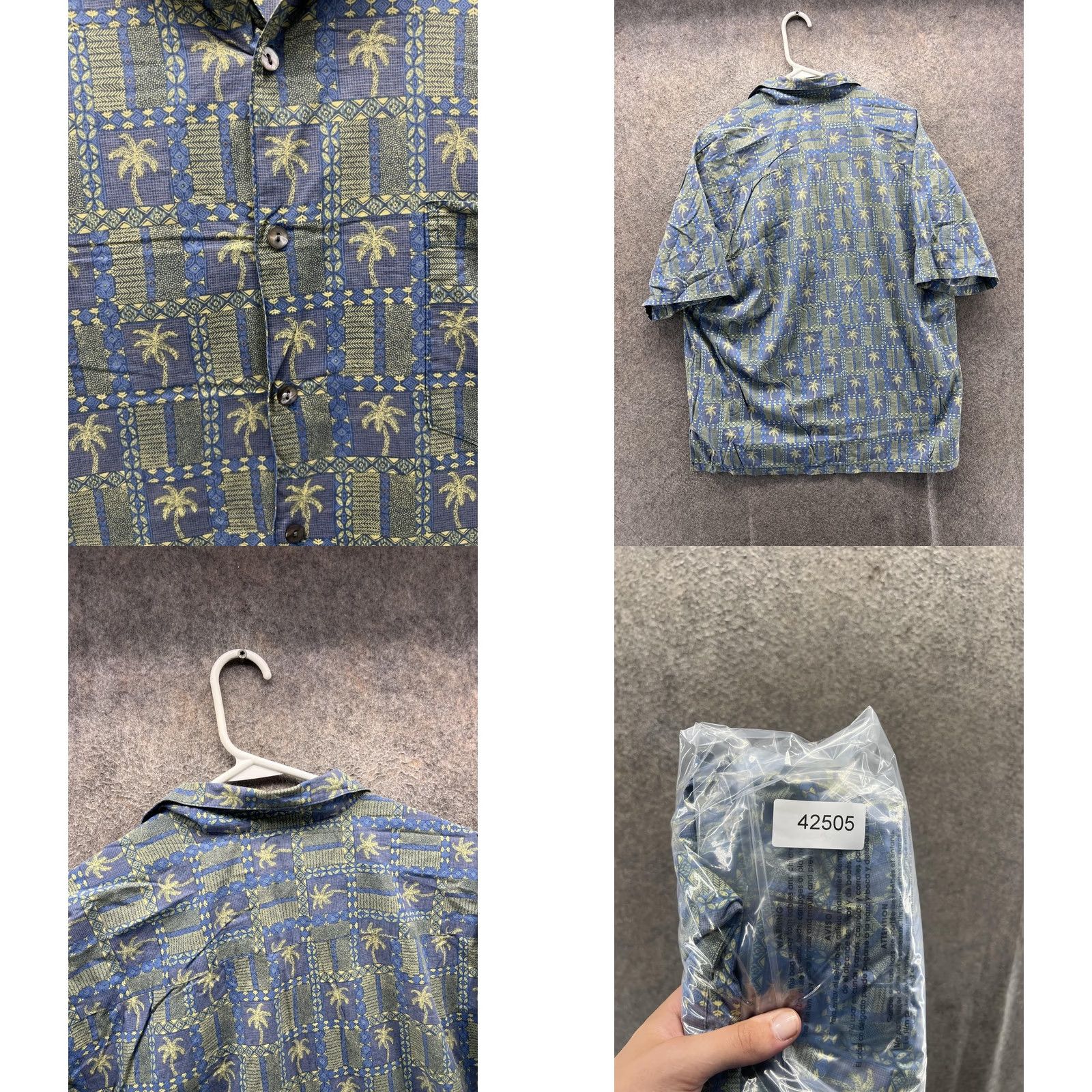 Tori Richard Tori Richard Shirt Mens Large Blue Palm Tree Hawaiian Short Sleeve Button Front Size US L / EU 52-54 / 3 - 8 Thumbnail