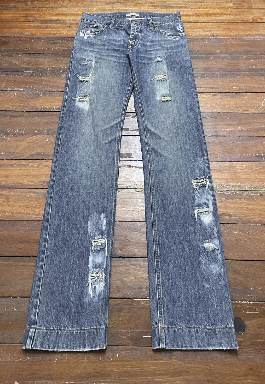 Dolce & Gabbana Very Rare Vintage Brand Dolce Gabbana Distressed Jeans 1990s Size US 35 - 1 Thumbnail