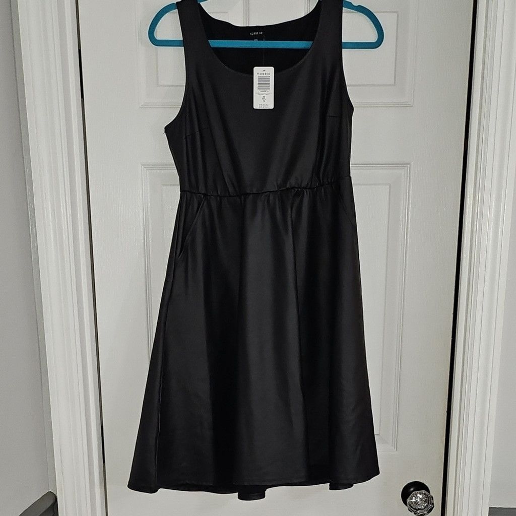 Torrid NWT Torrid Black Sleeveless PU Leather Dress Size L / US 10 / IT 46 - 4 Thumbnail