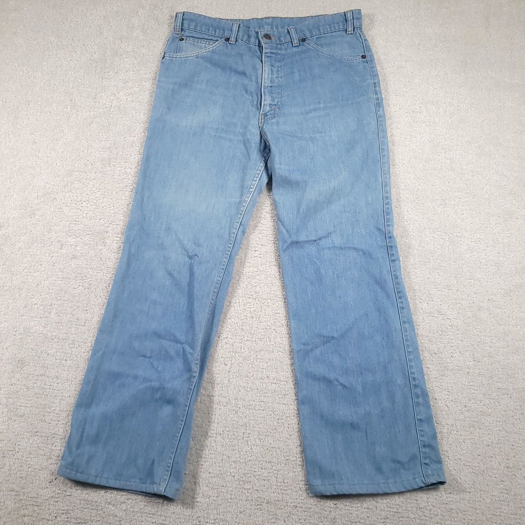 Levi's VINTAGE Levi's 22247 Jeans Mens 34x29 Blue Denim Talon Zipper Straight USA 80s Size US 34 / EU 50 - 2 Thumbnail