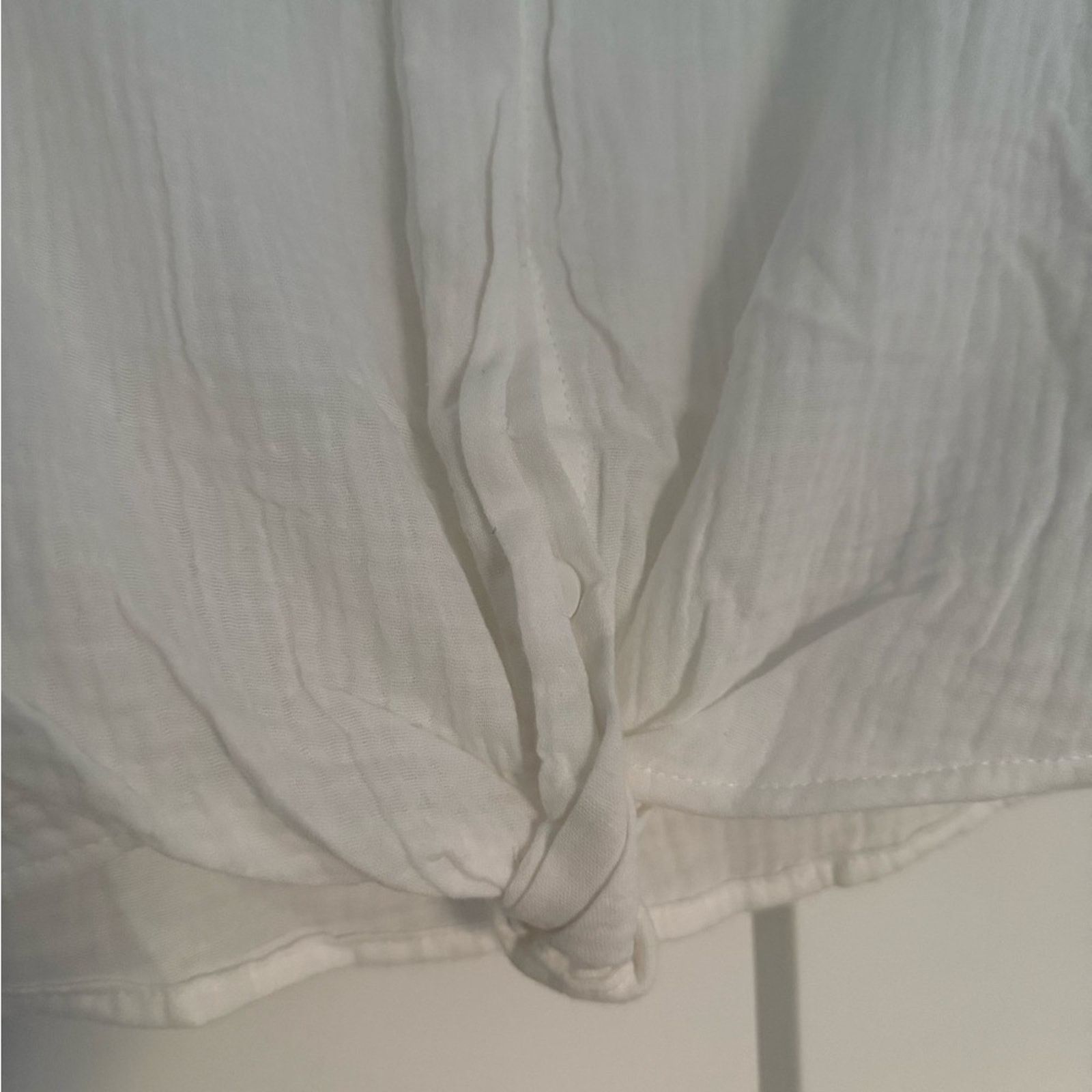 MONROW New Monrow White Cotton Gauze Button Down Small $128 Size S / US 4 / IT 40 - 4 Thumbnail