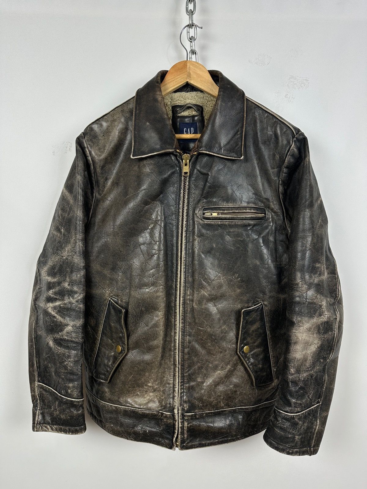 Gap × Vintage VINTAGE ARCHIVE 00s DISTRESSED FADED GAP LEATHER