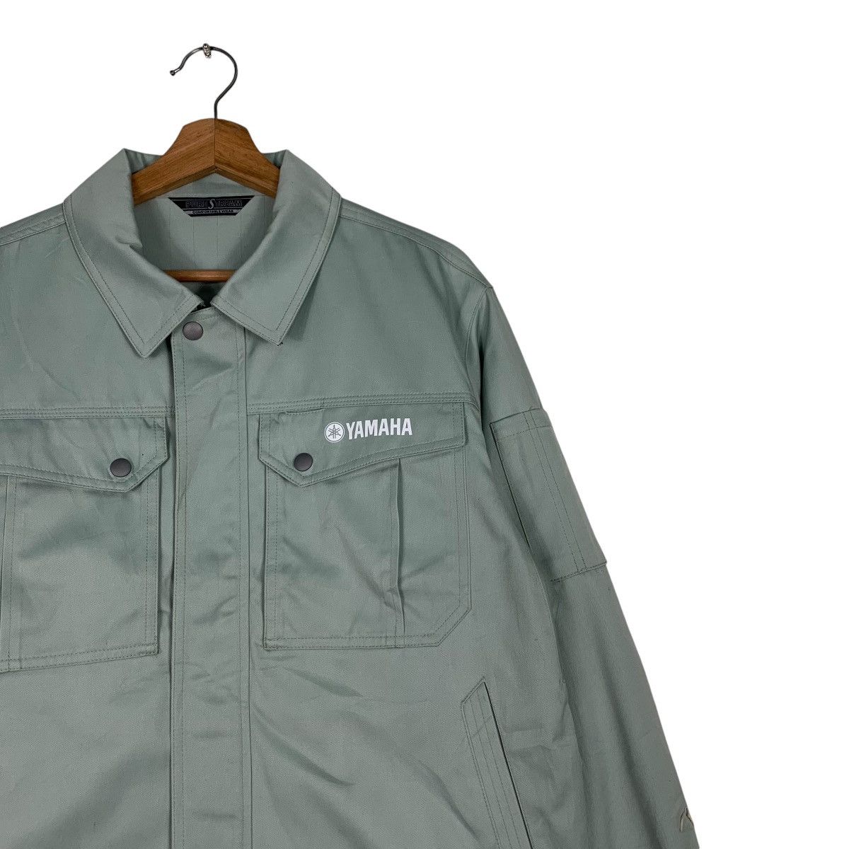 Japanese Brand YAMAHA Work Uniform Jacket Light Green #1261-C57 Size US L / EU 52-54 / 3 - 7 Thumbnail