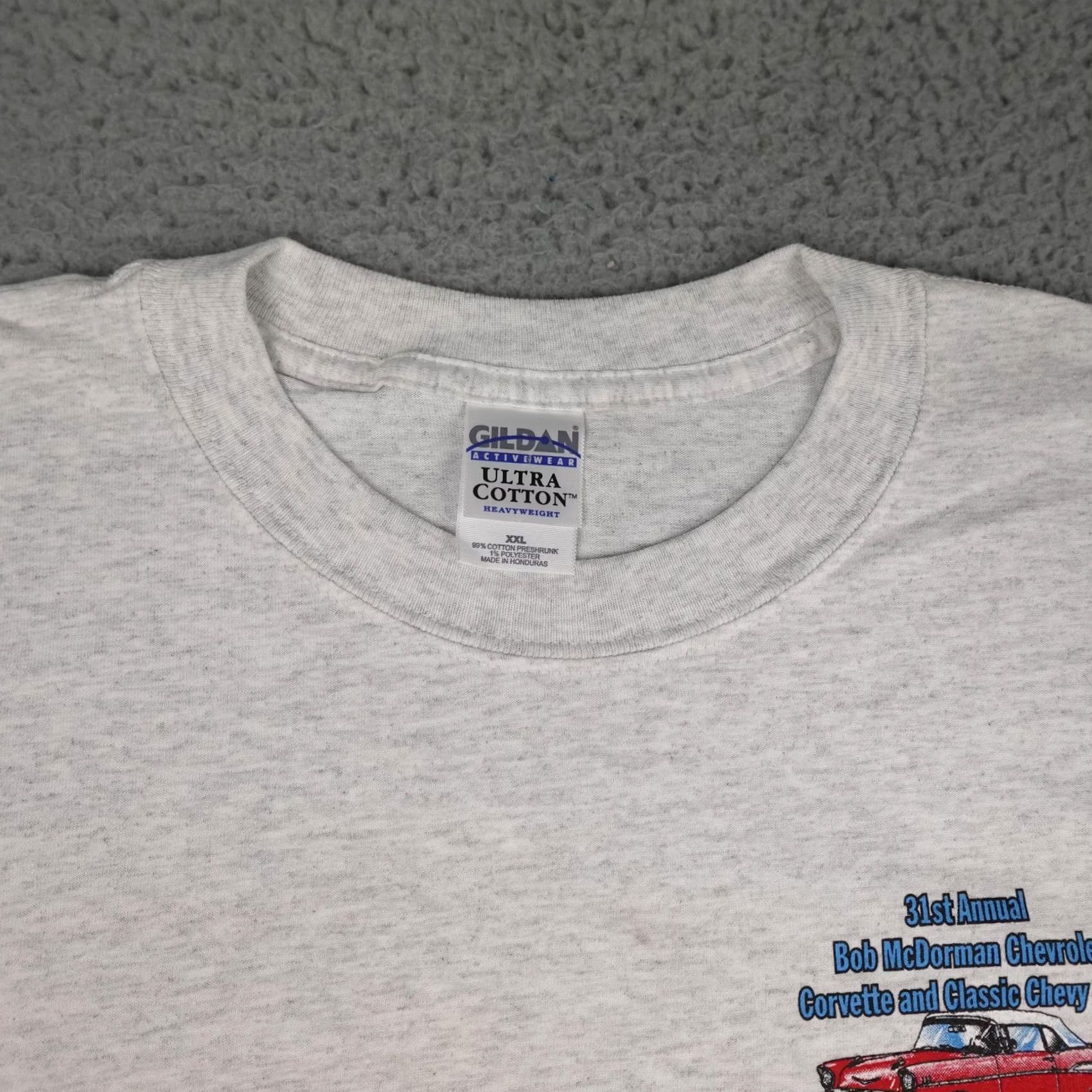 Gildan VINTAGE Chevrolet Corvette Shirt Mens 2XL Gray Graphic Bob McDorman 2004 Show Size US XXL / EU 58 / 5 - 6 Thumbnail