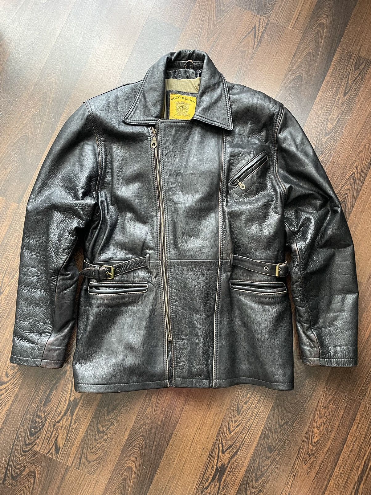 Leather Jacket × Streetwear × Vintage Roco baroco leather jacket | Grailed