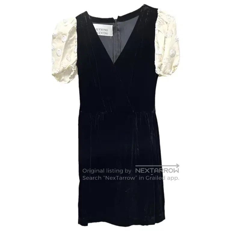 Valentino Valentino Black puff sleeve velvet dress Size S / US 4 / IT 40 - 3 Thumbnail
