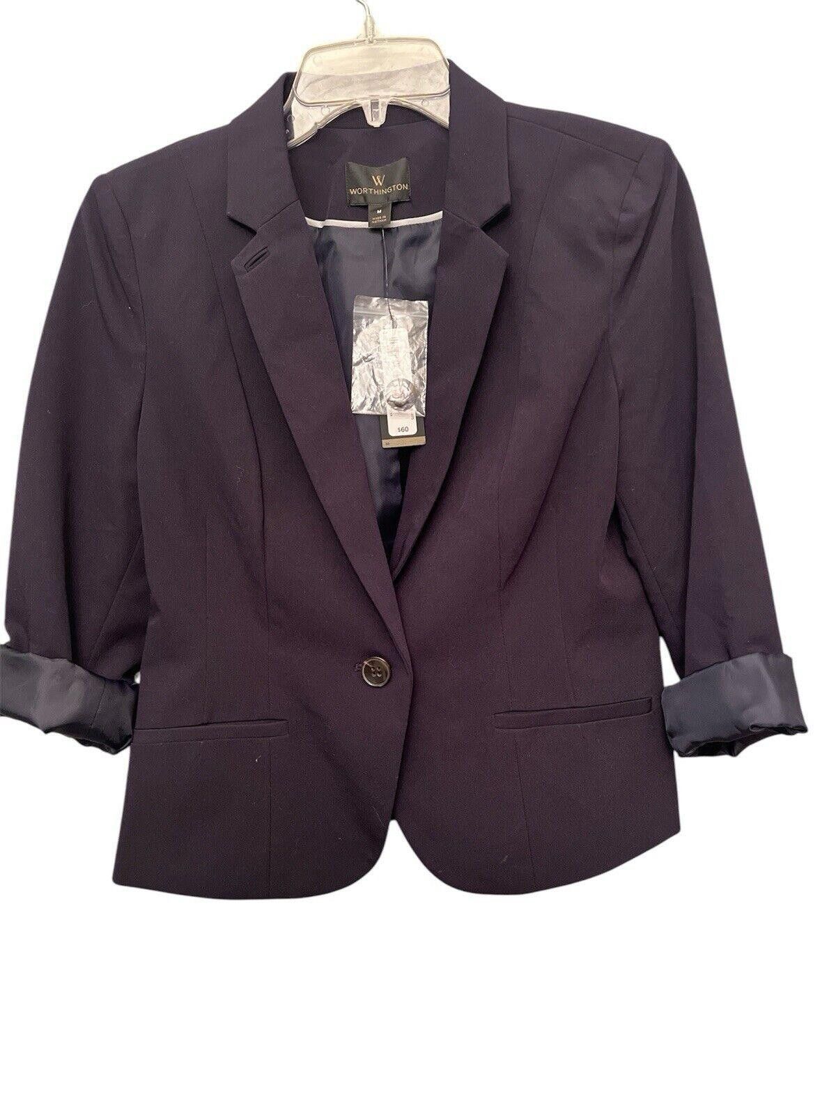 Worthington Womens Worthington Black Suit Jacket Size Medium Size M / US 6-8 / IT 42-44 - 1 Thumbnail