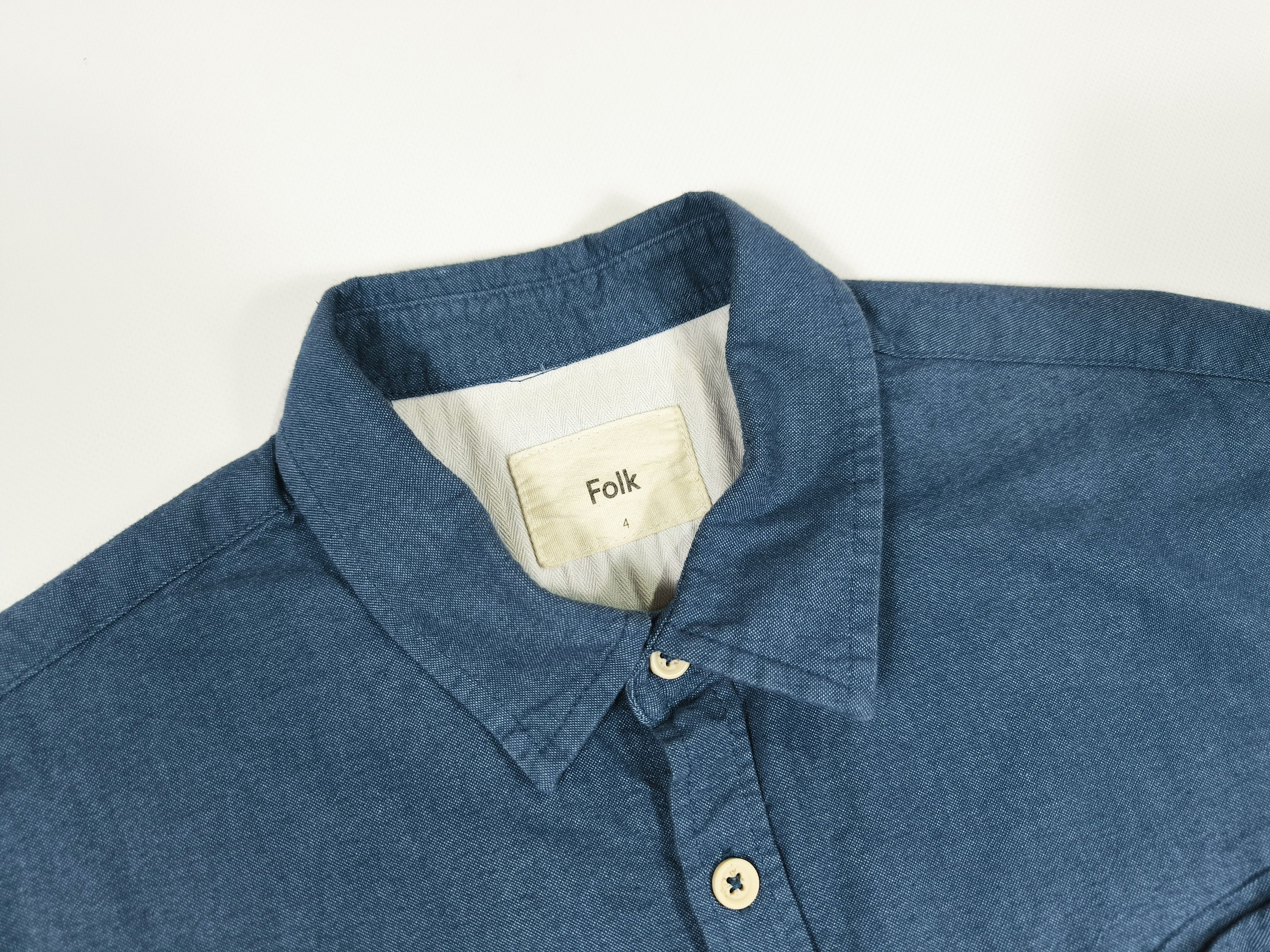 Folk Folk Blue Cotton Pocket Shirt Size 4 L Size US L / EU 52-54 / 3 - 4 Thumbnail