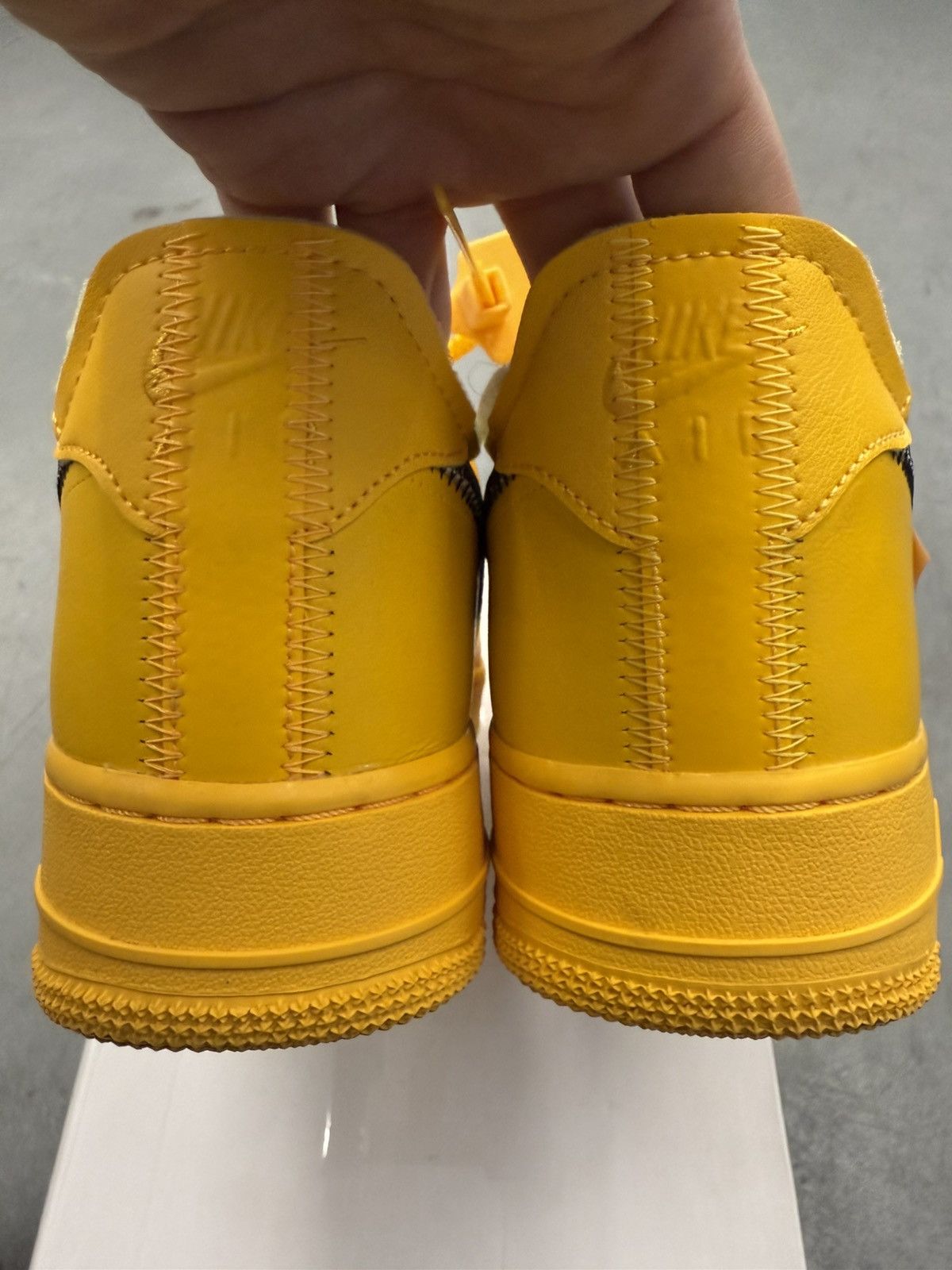 Nike 2022 Nike Air Force 1 Low Off-White ICA University Gold Size US 9.5 / EU 42-43 - 6 Thumbnail