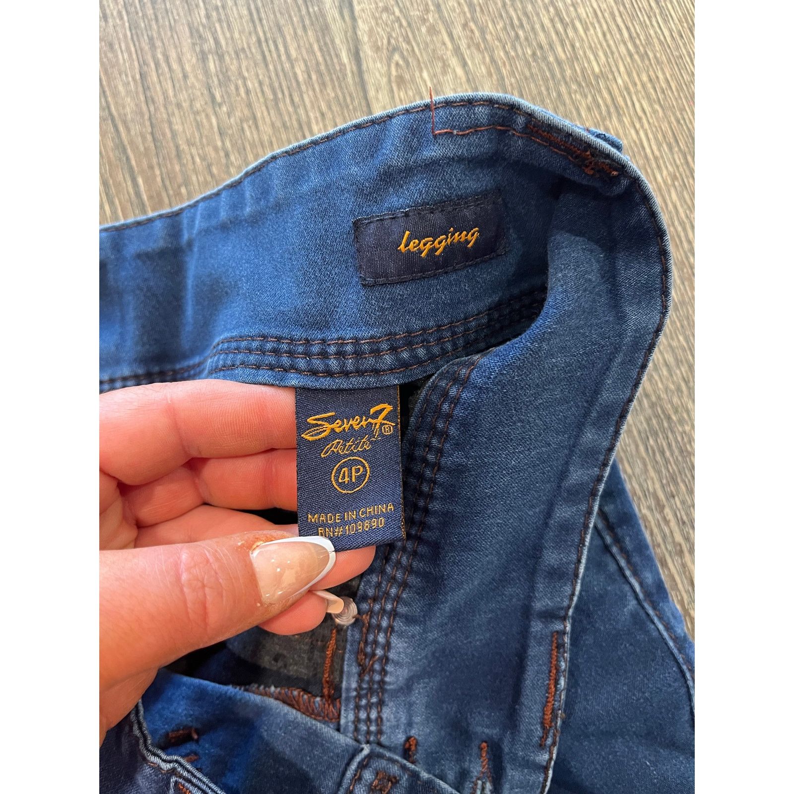 Seven 7 Seven7 Legging Jeans Mid Rise Denim Stretch Blue Size 4P Size 27" / US 4 / IT 40 - 7 Thumbnail