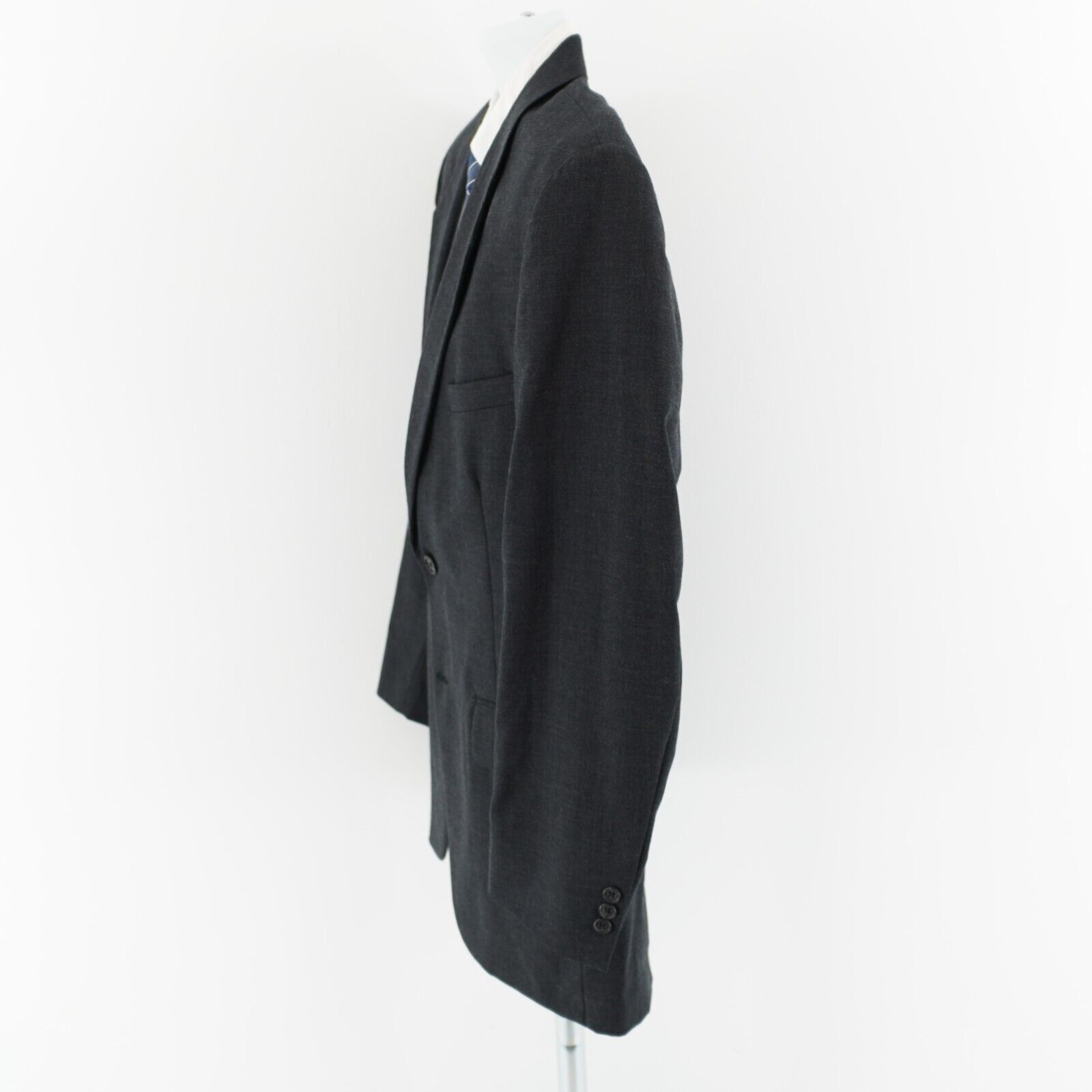 Vintage Tailors Row Deansgate Worsted Wool Gray USA 2 Button Blazer Size 42L - 5 Thumbnail