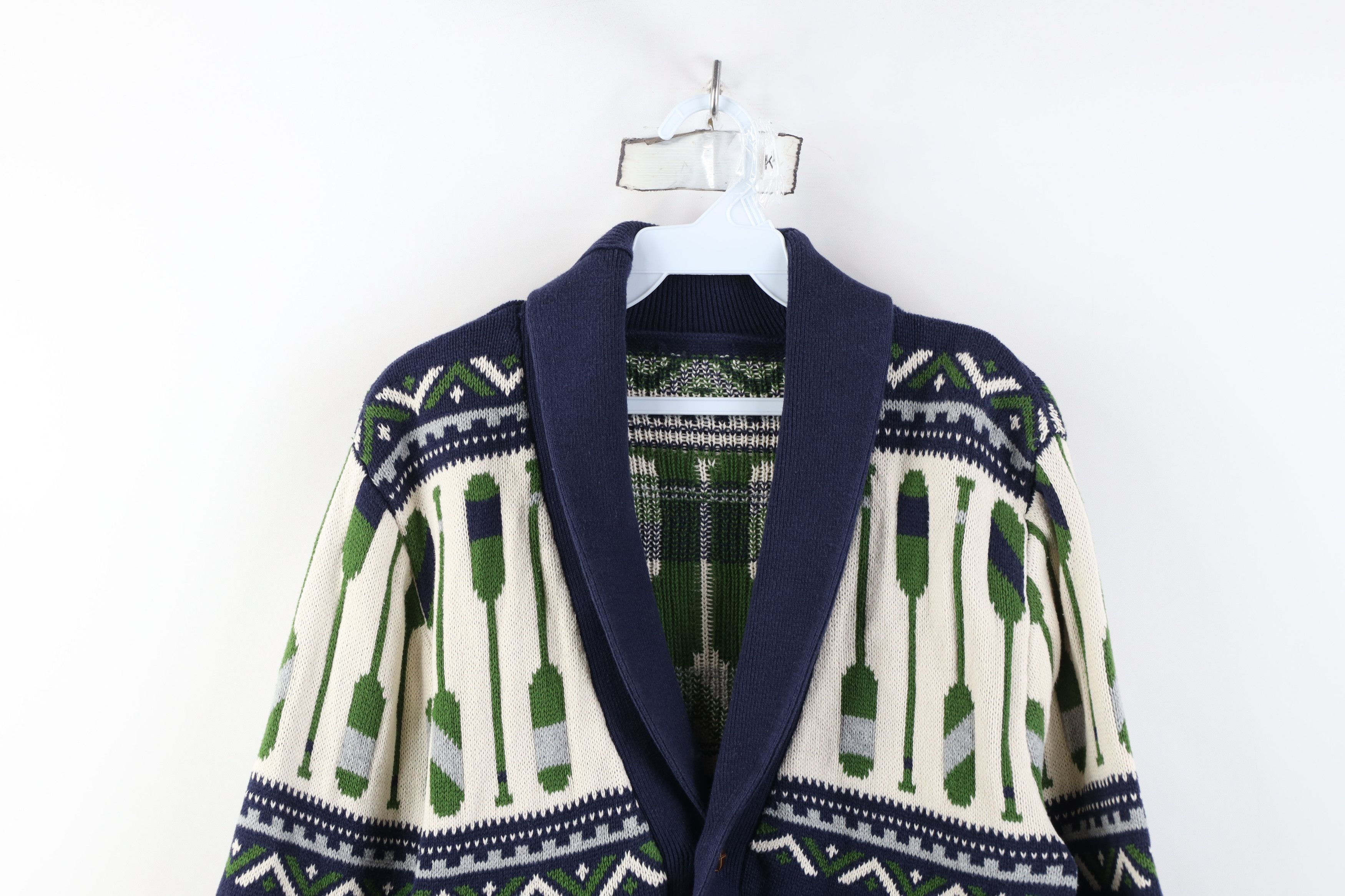 Vintage Vintage 90s Y2K Streetwear Fair Isle Shawl Cardigan Sweater Size US M / EU 48-50 / 2 - 2 Thumbnail