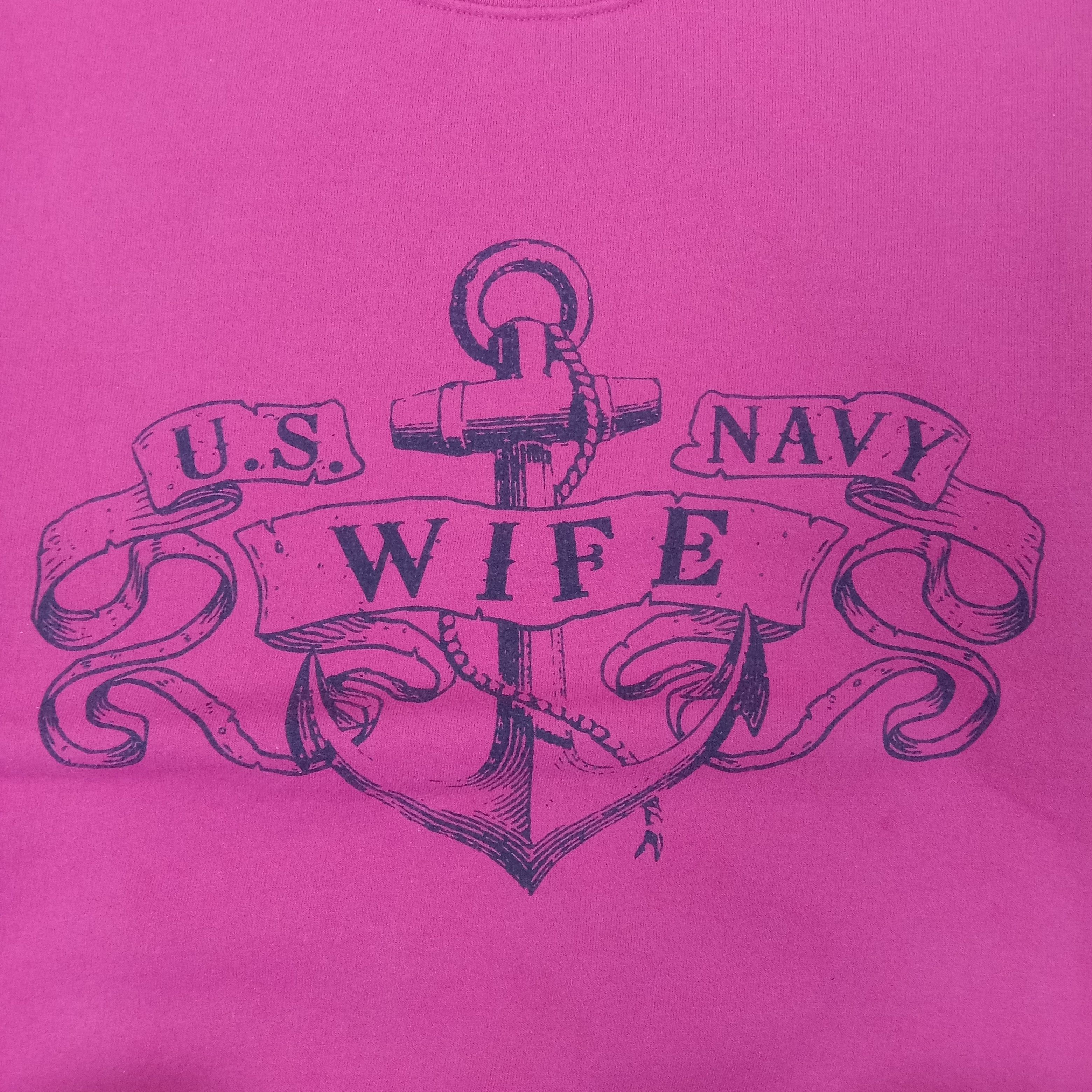 Vintage U.S Wife Navy Wife American Military Sweatshirt C226N13 Size US M / EU 48-50 / 2 - 2 Thumbnail