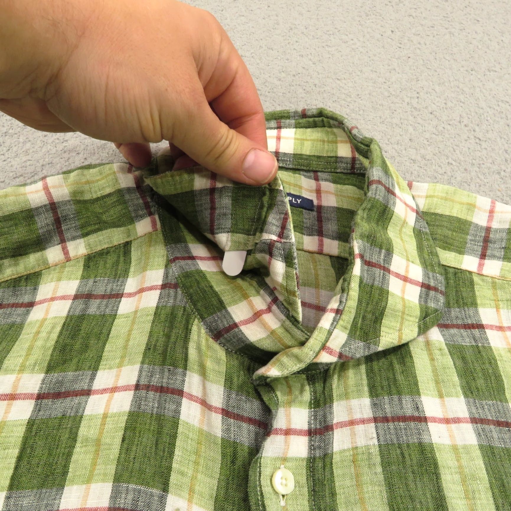 Suitsupply SuitSupply Shirt Mens 46 Regular 17.5 Green Linen Button Size US XXL / EU 58 / 5 - 5 Thumbnail