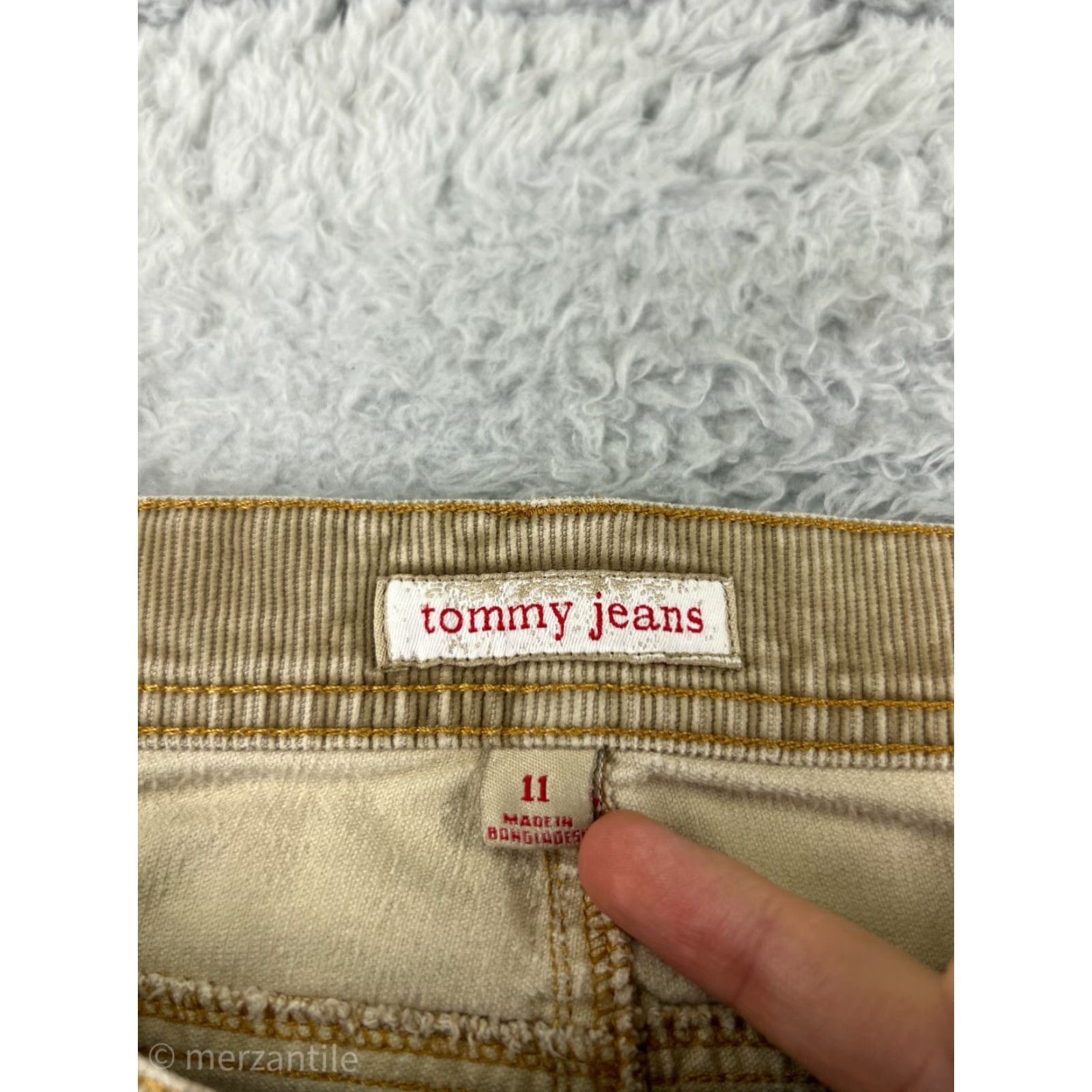 Tommy Hilfiger Tommy Hilfiger Pants Womens Regular 11 Beige Corduroy Embroidered Cotton Blend Bootcut Size 32" / US 10 / IT 46 - 3 Thumbnail
