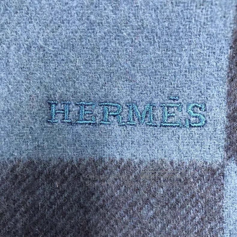 Hermes Hermes size 170*40cm Cashmere scarf, blue Size ONE SIZE - 4 Thumbnail