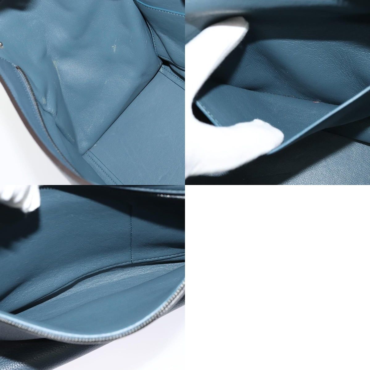 Celine CELINE Trapeze Hand Bag Leather Suede Blue Silver Size ONE SIZE - 13 Thumbnail