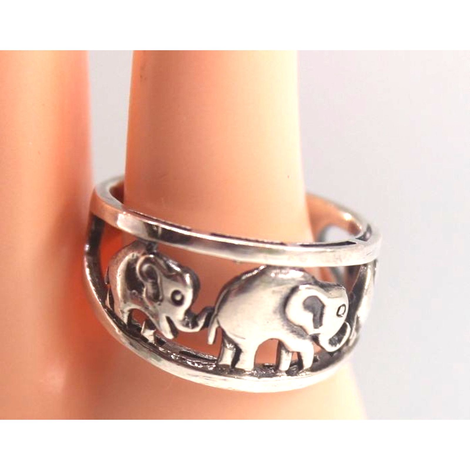 Other 3 Little Elephants Ring •Mother & Babies • Sz 6 • 925 Silver Size ONE SIZE - 4 Thumbnail