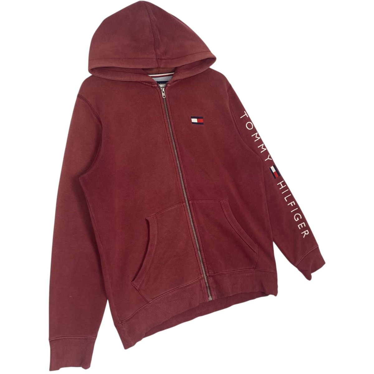 Vintage Vintage Tommy Hilfiger Full Zip Hoodie Sweater Red Size L Size US L / EU 52-54 / 3 - 3 Thumbnail