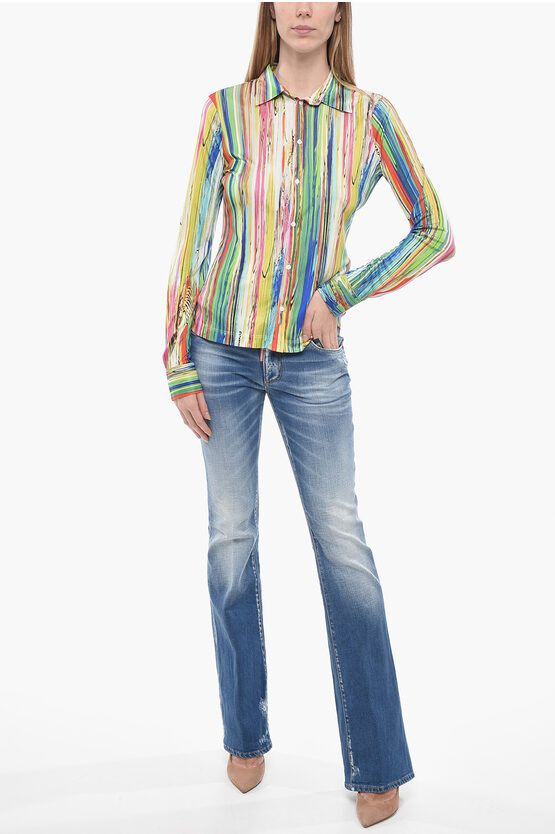 Dsquared2 og1mm0624 Standard Jersey Shirt in Multicolor Size L / US 10 / IT 46 - 4 Thumbnail